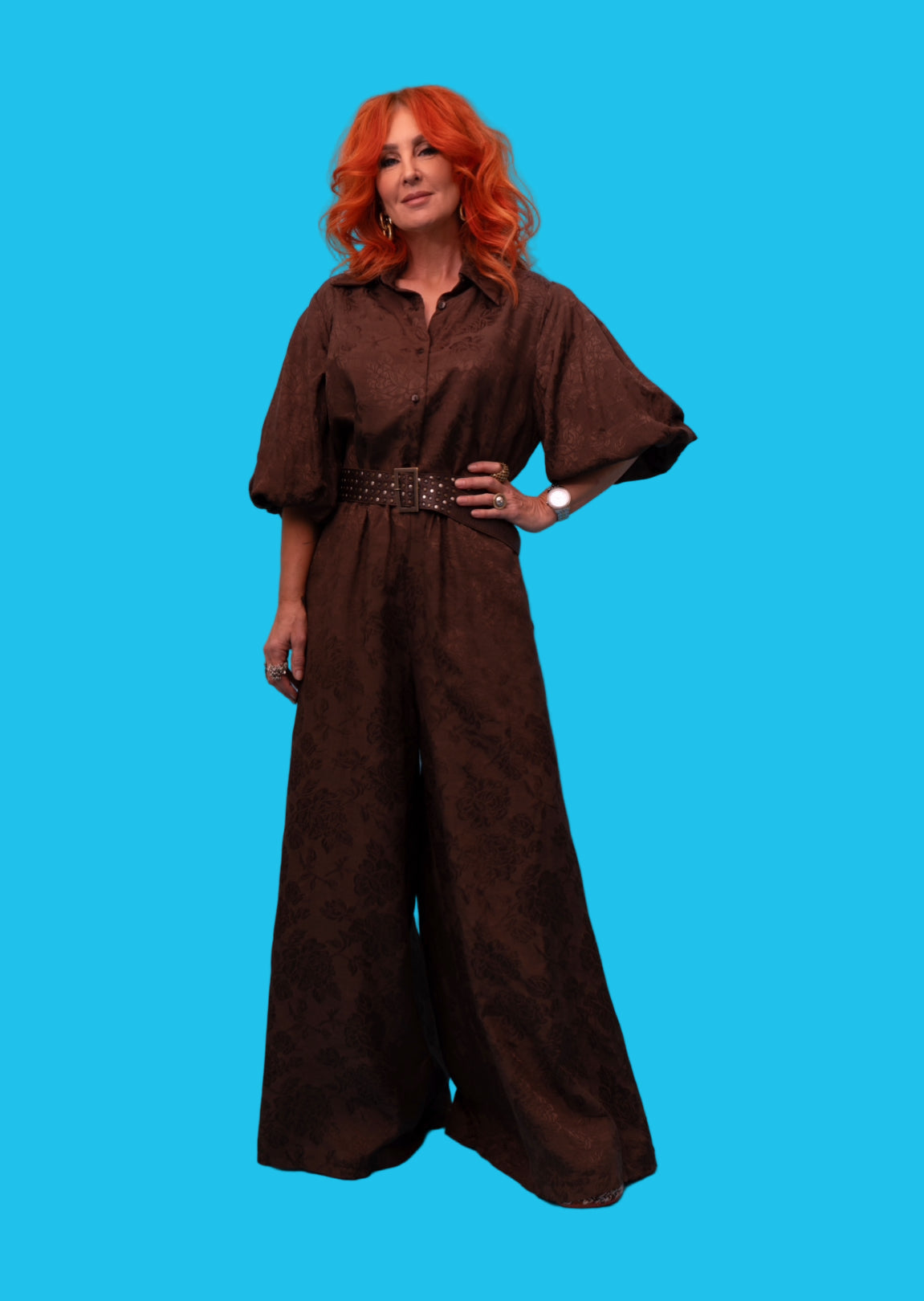 Dolly Shirt in Chocolate Rosa Jacquard