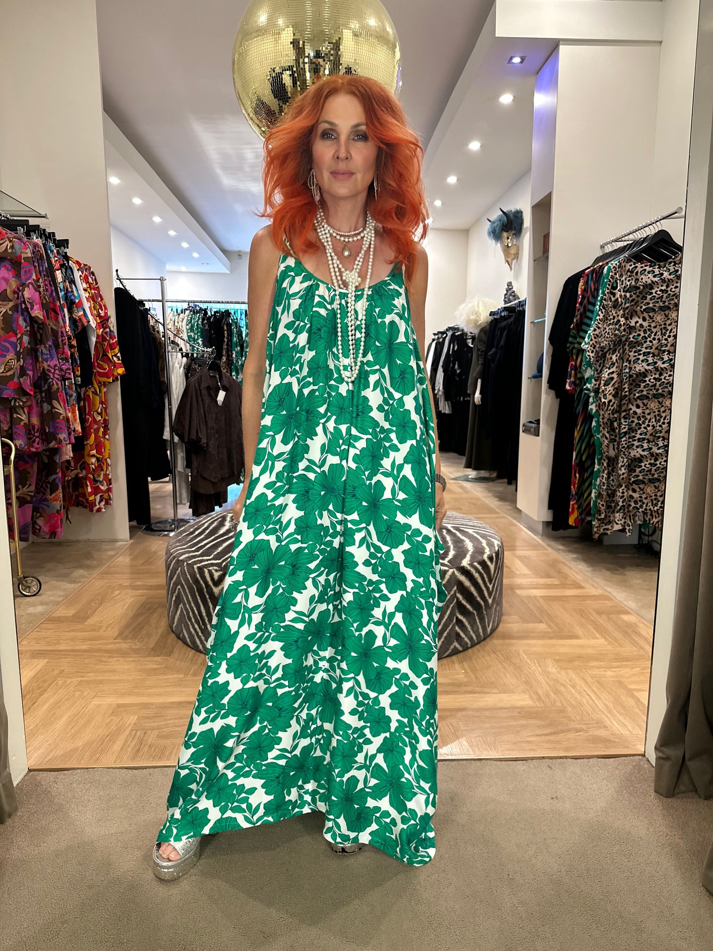 Stingray Dress in Emerald Bloom