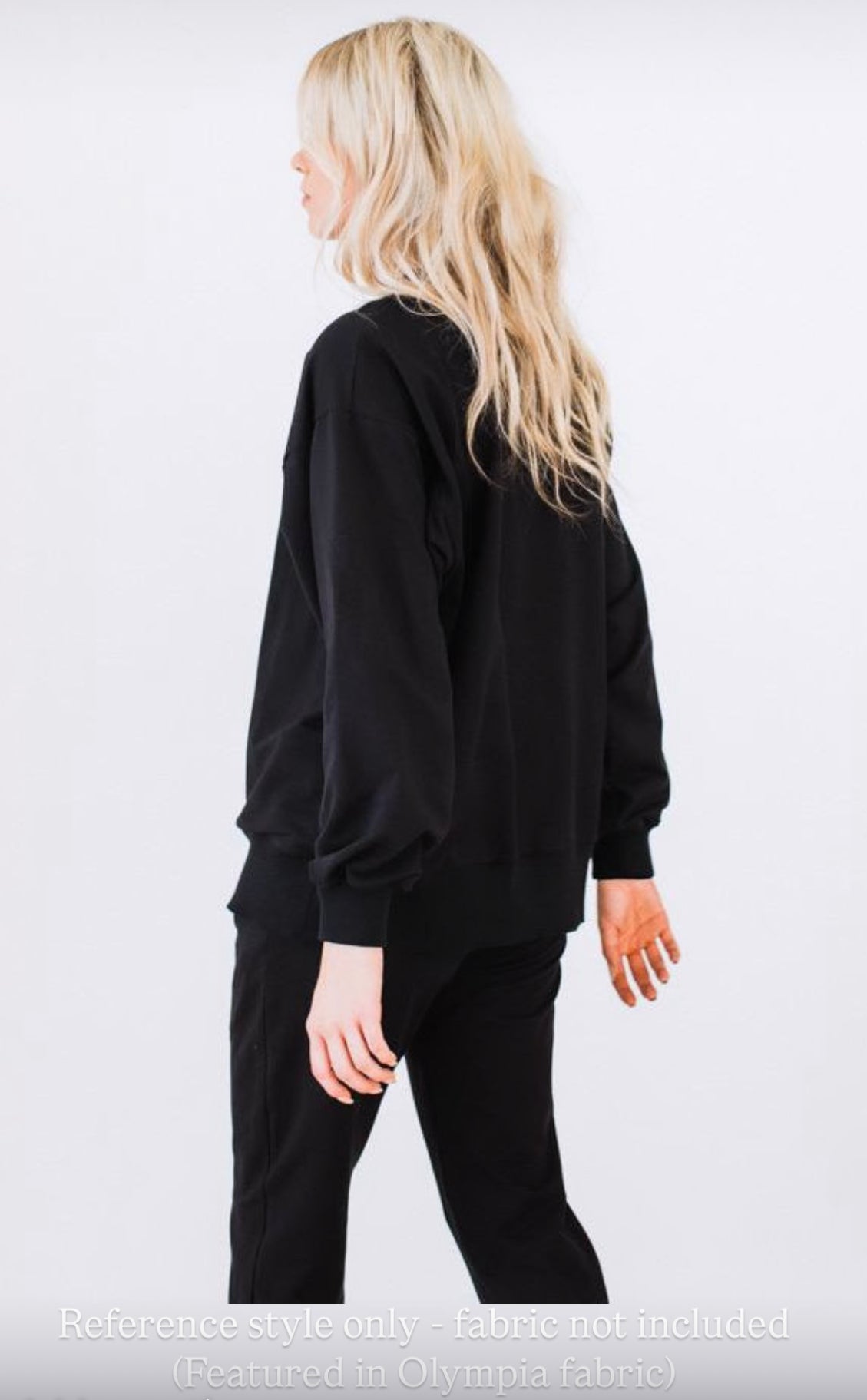 Luxury Velvet V-neck Sweat Top Black