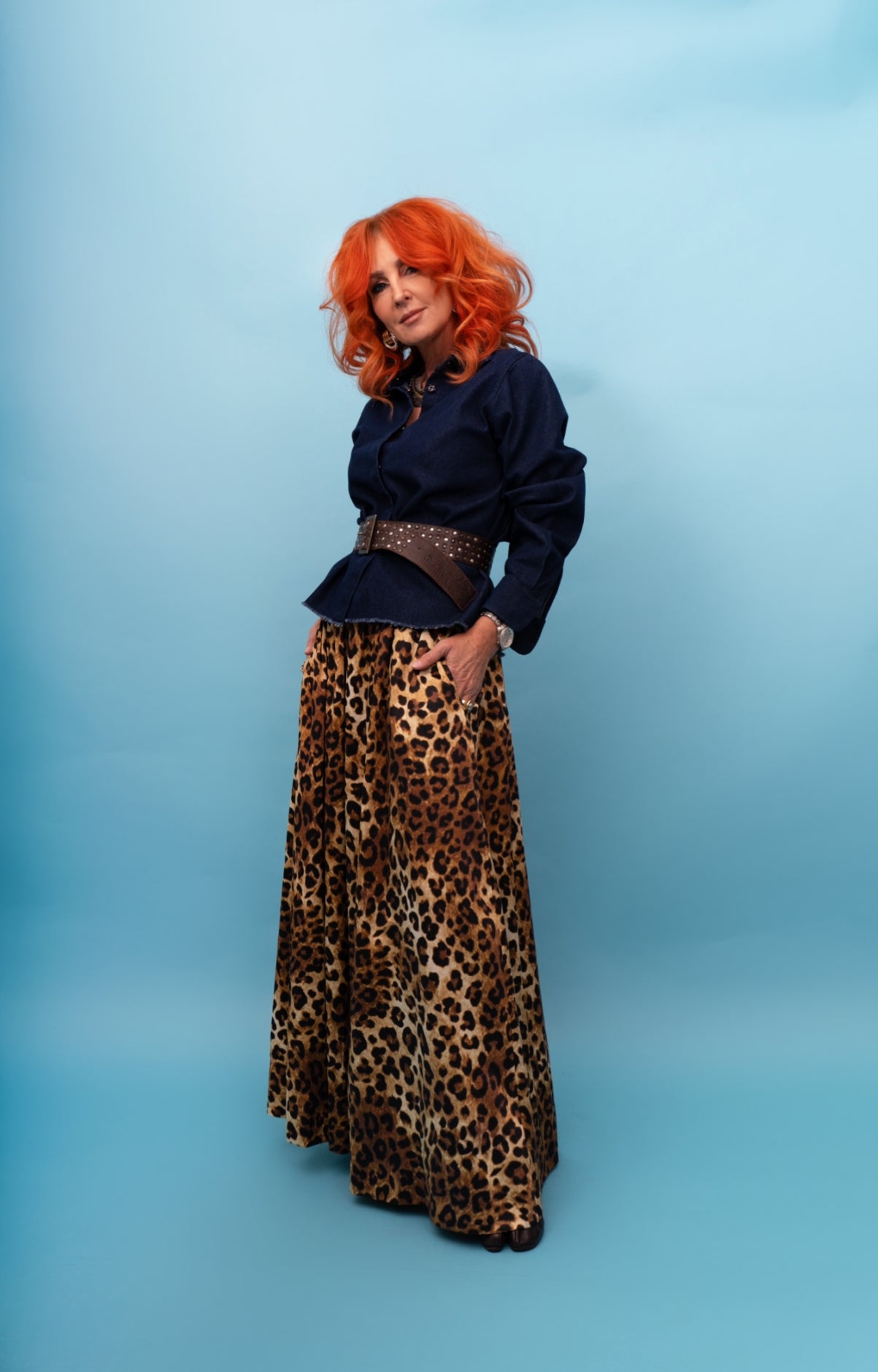 Full Skirt in Bronze Leopard