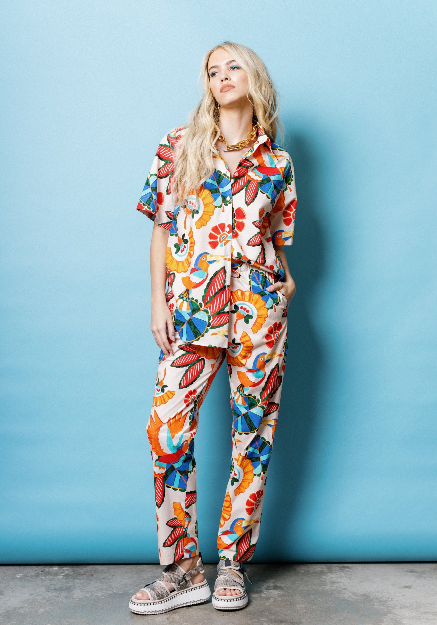 Lounge Pant in Natural Toucan