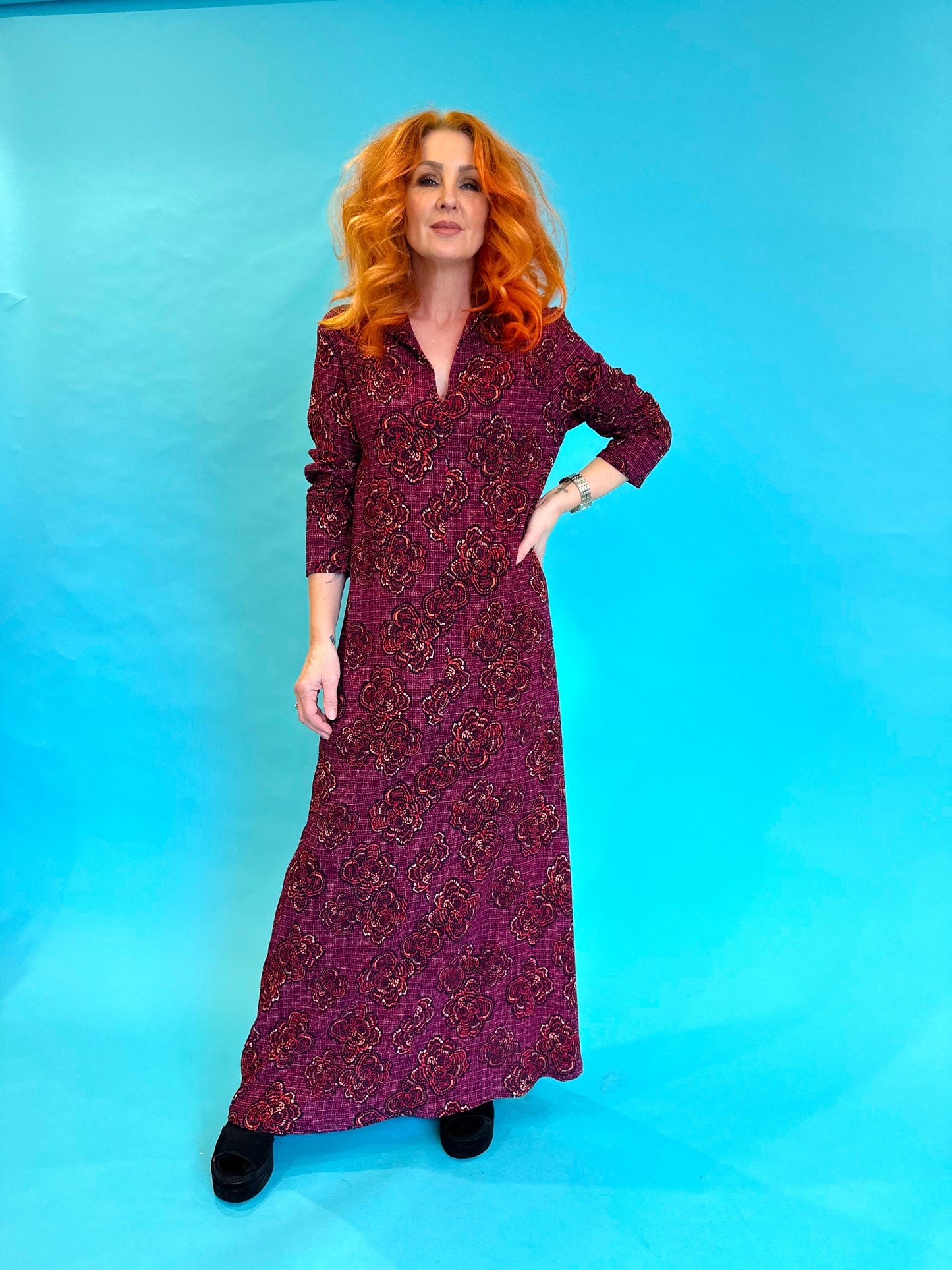 Column Dress in Baby Berry Bouclé LAST ONE