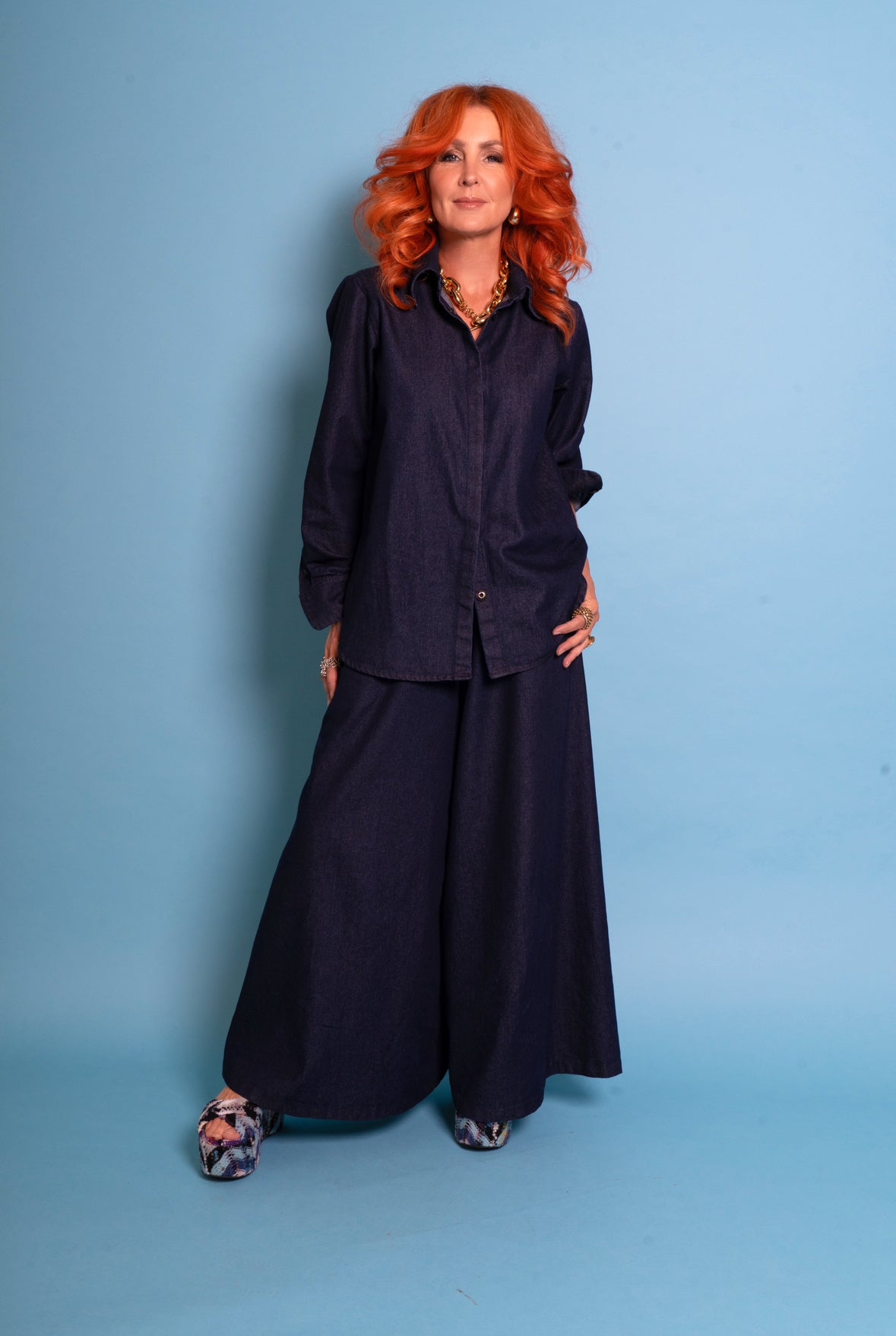 9oz Denim Culottes in Deep Blue