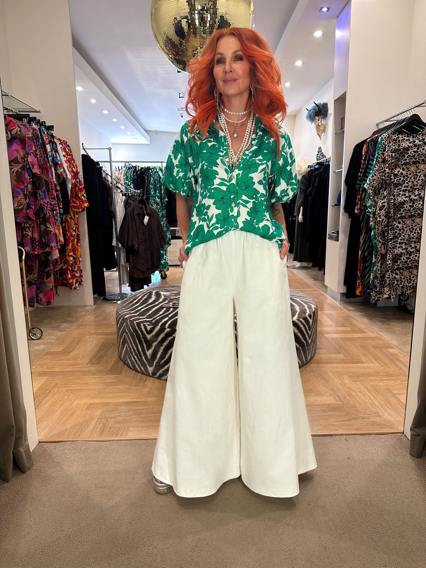 Dolly Box Shirt in Emerald Bloom