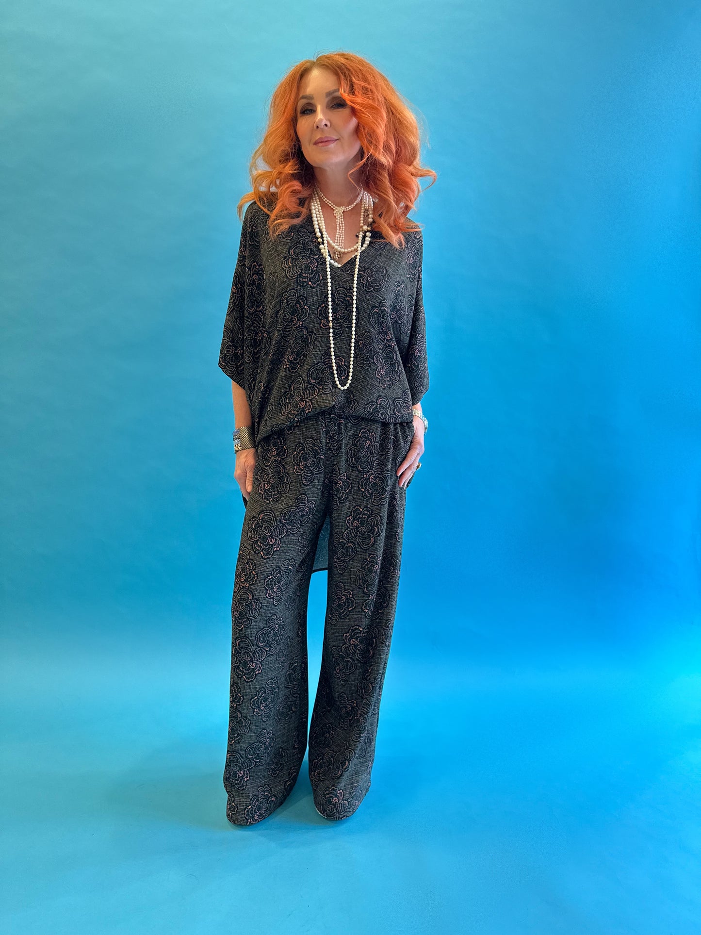 Wide Leg Pant in Khaki Bouclé LAST ONE