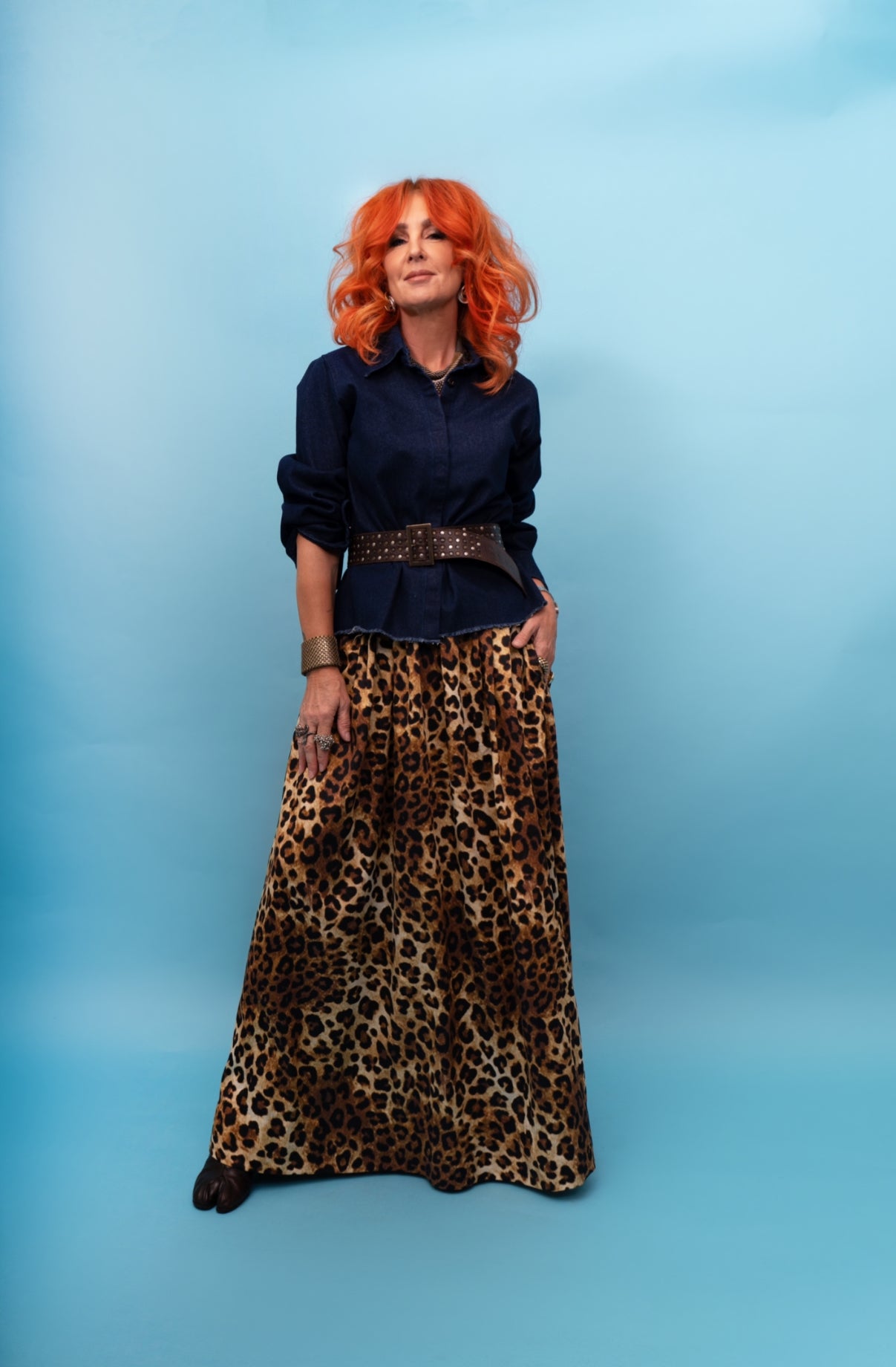 Full Skirt in Bronze Leopard