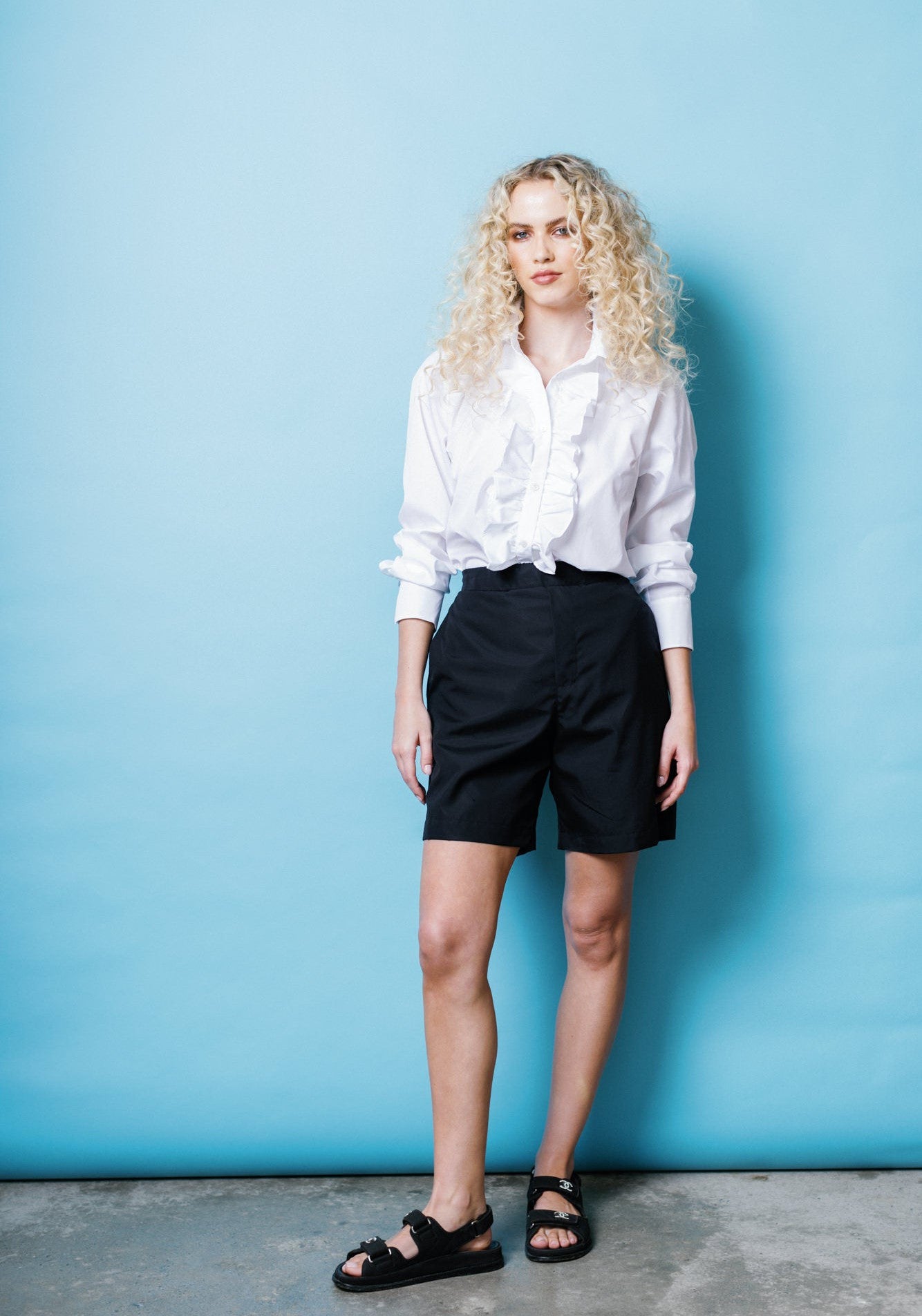 Ruffle Shirt in White