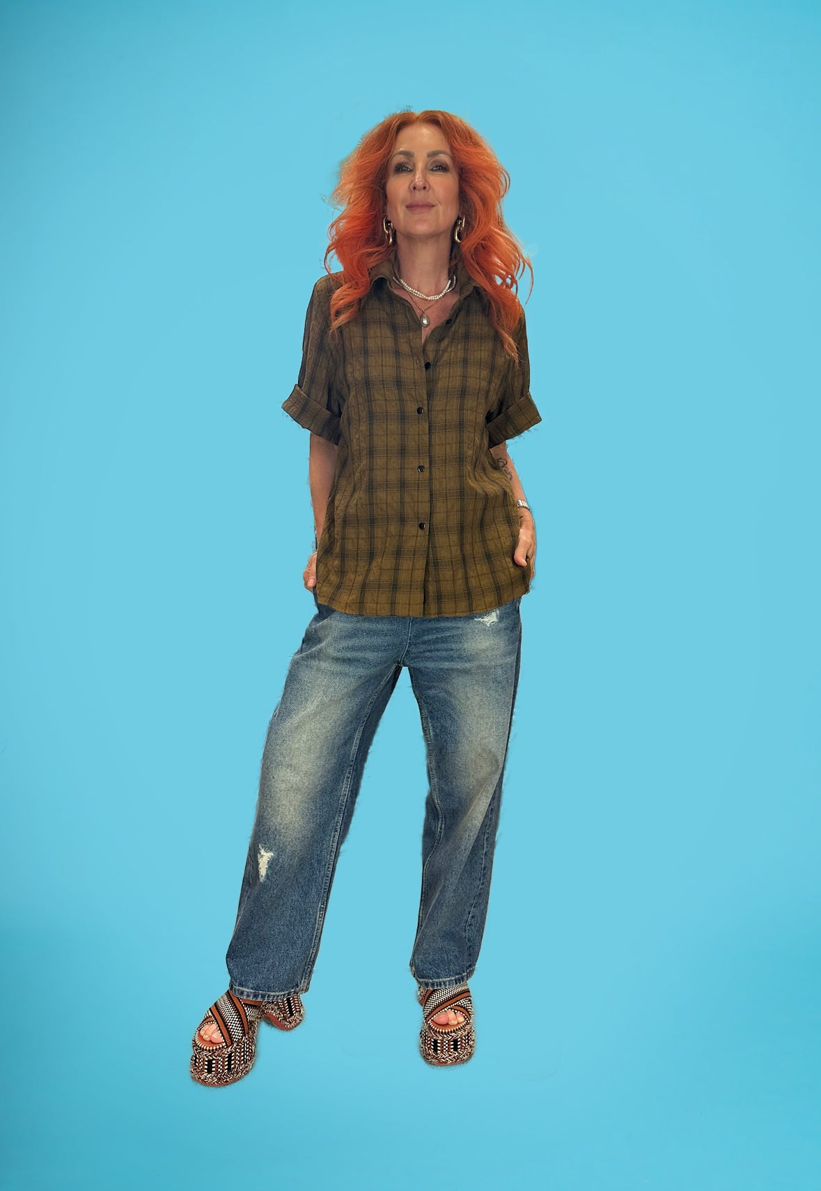 Classic Box Shirt in Caramel Check