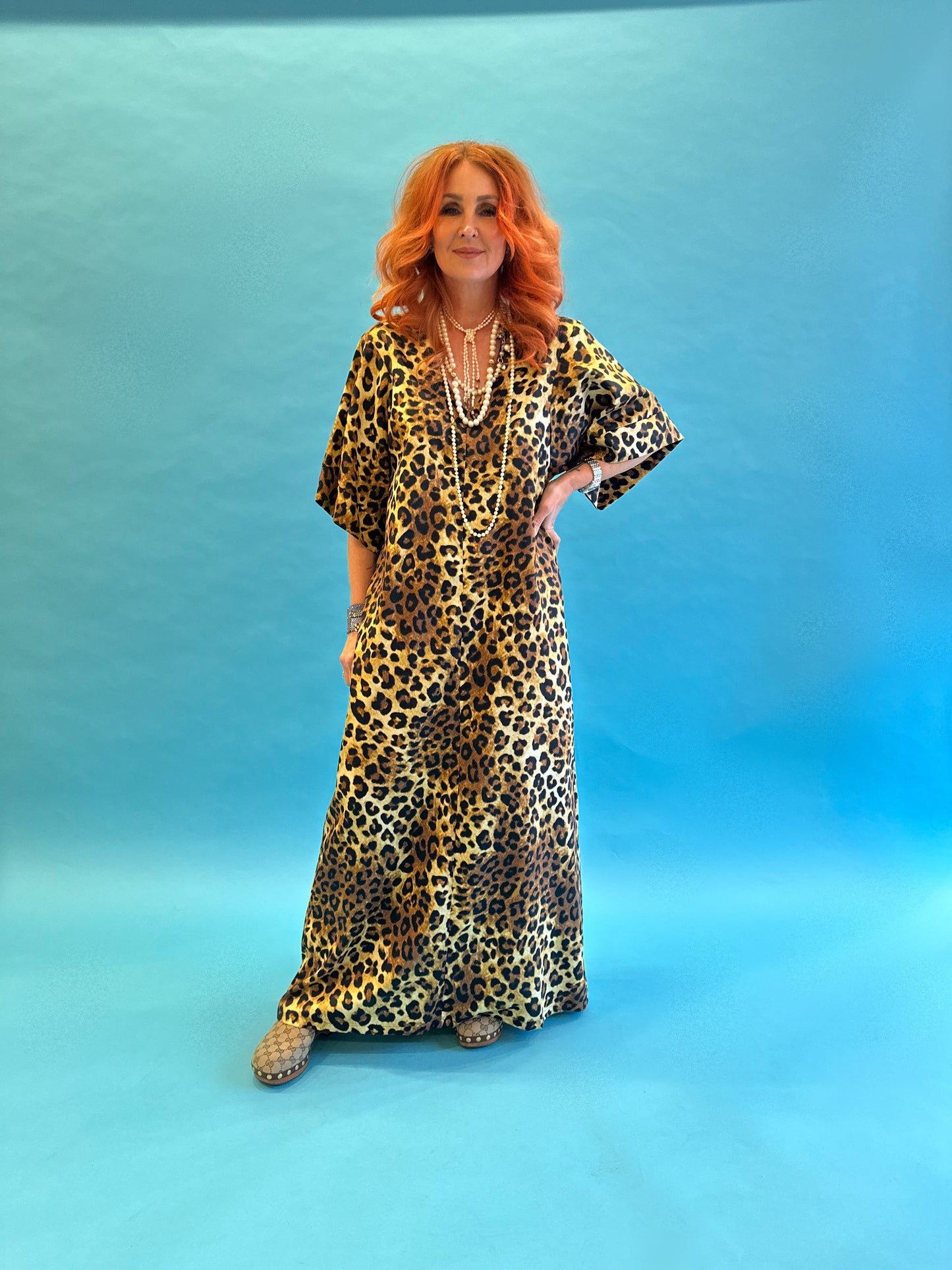 Lotus Dress in Bronze Leopard