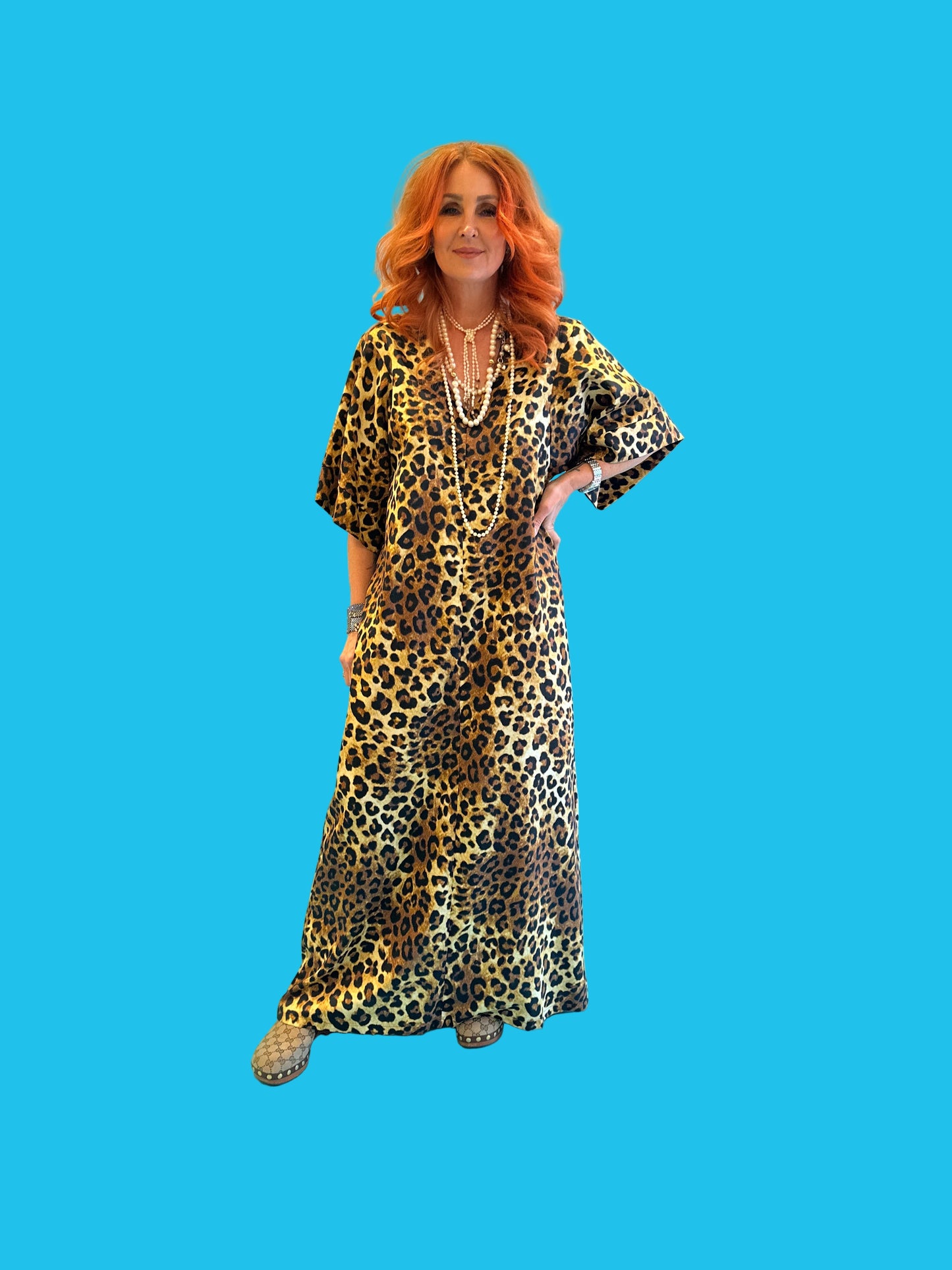 Lotus Dress in Bronze Leopard