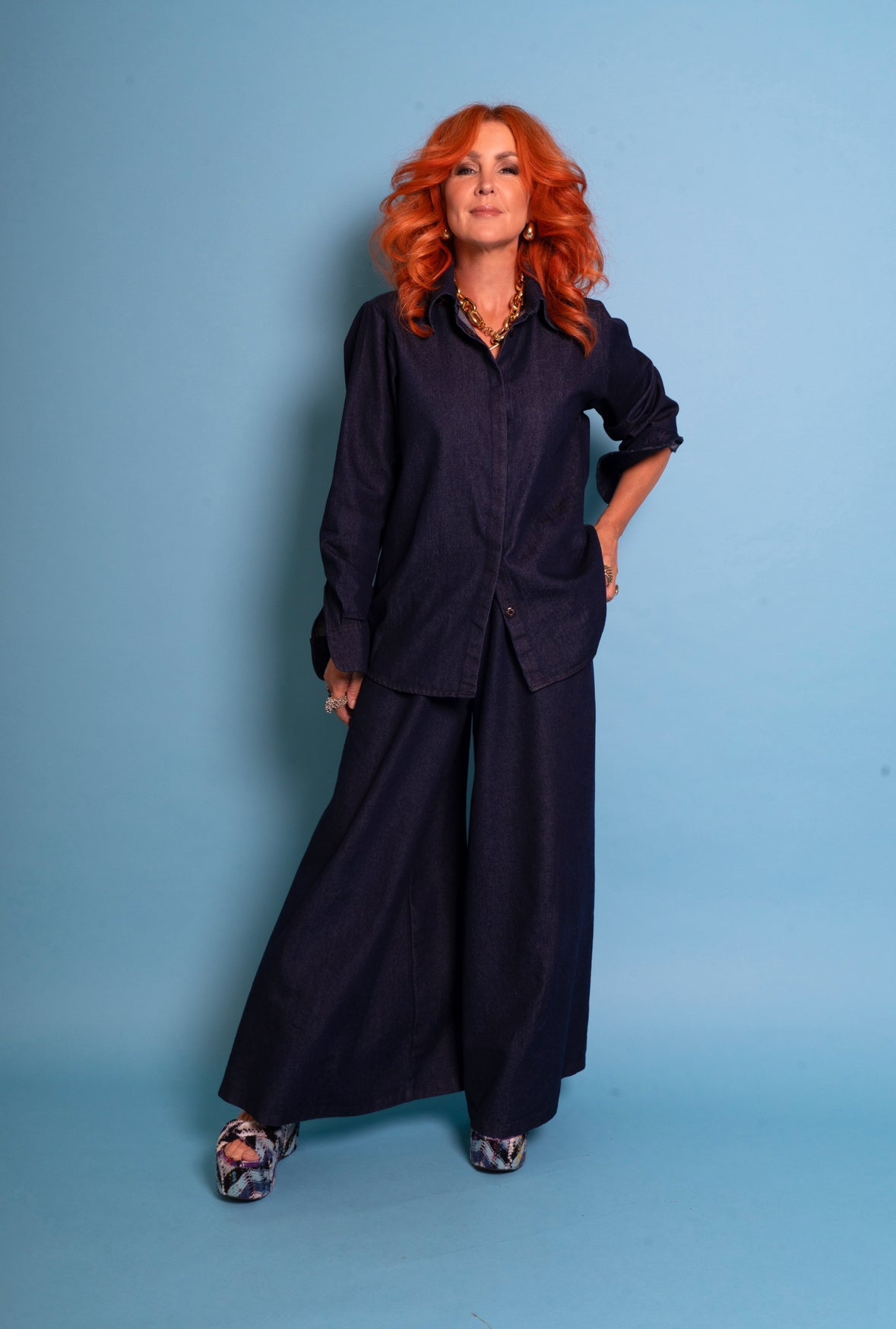 9oz Denim Culottes in Deep Blue