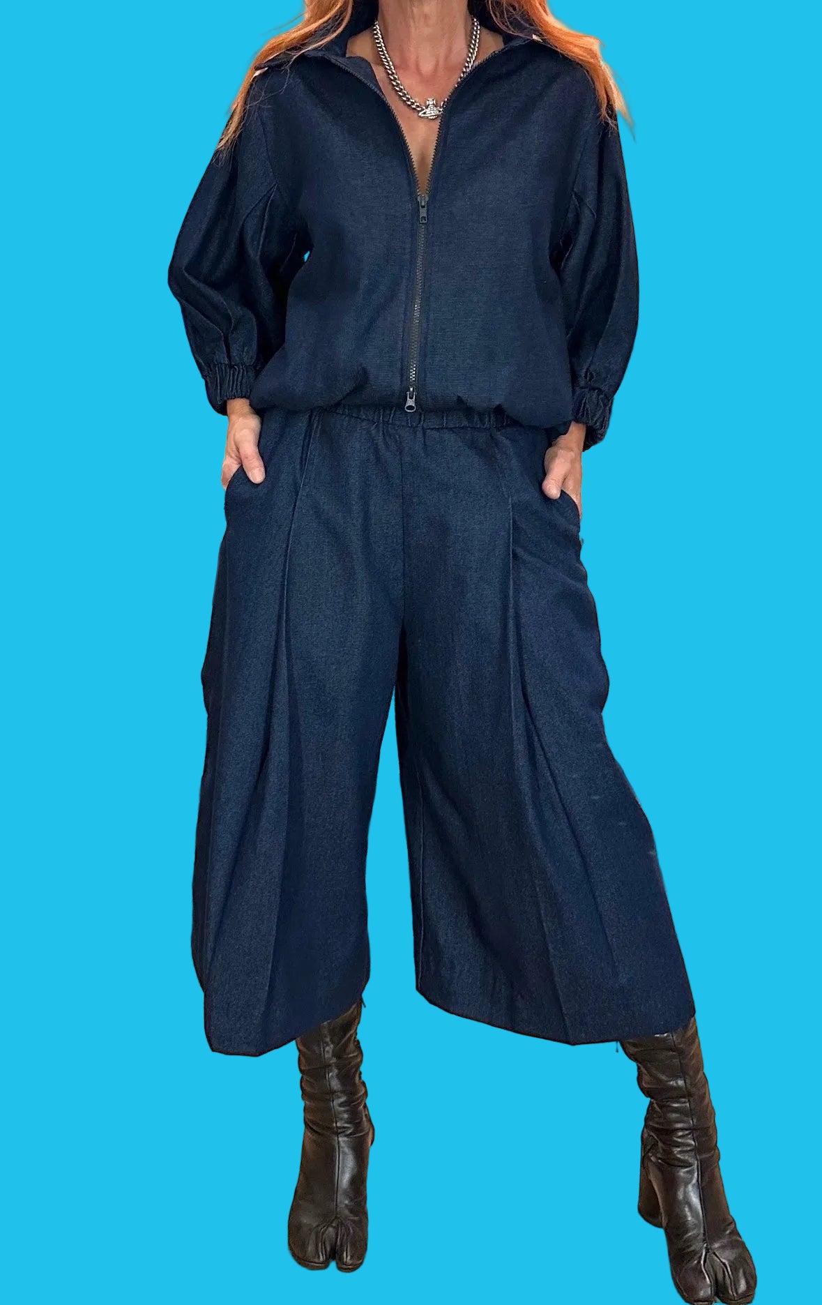 Bomber in Indigo