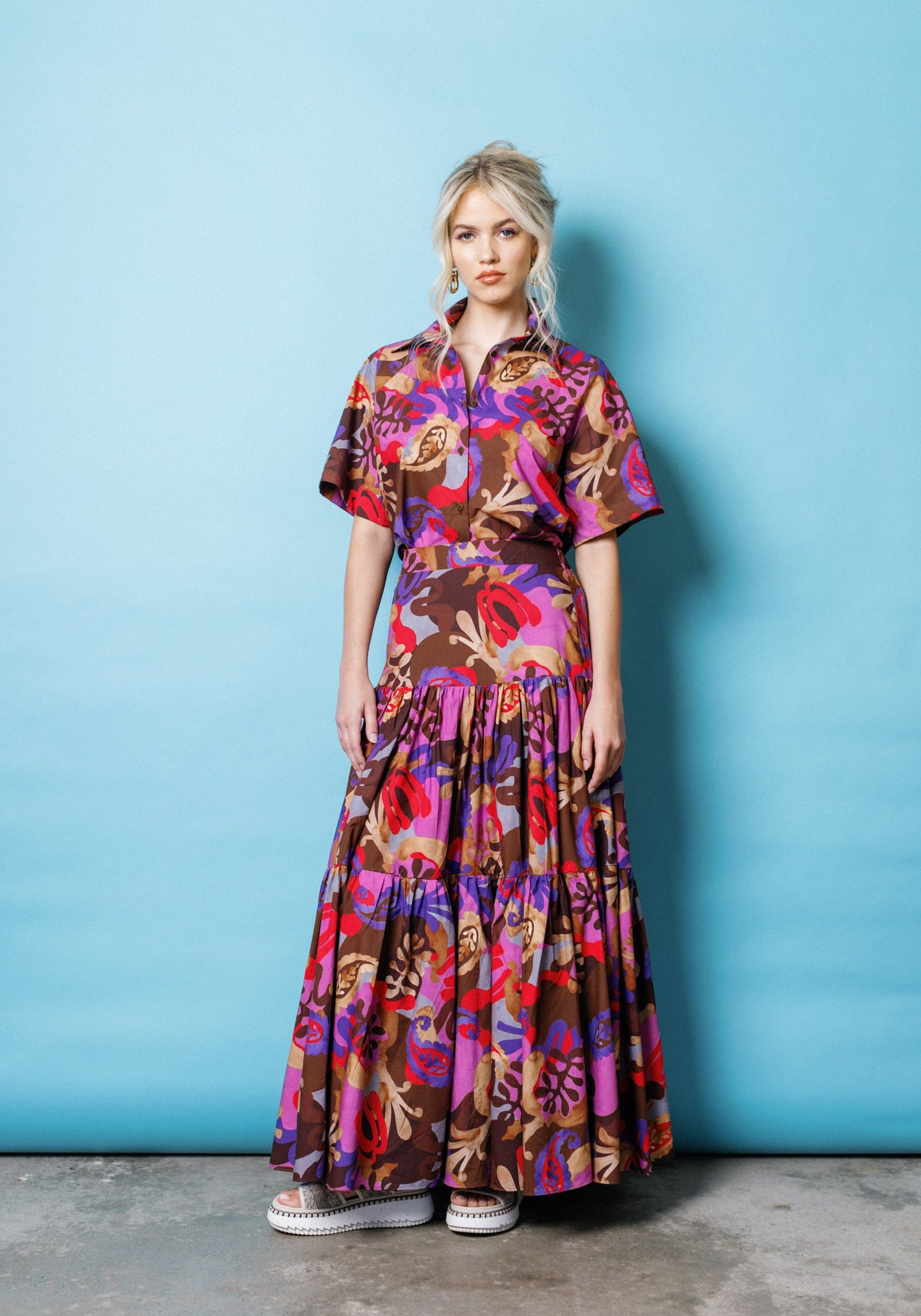 Tiered Maxi Skirt in Coraline