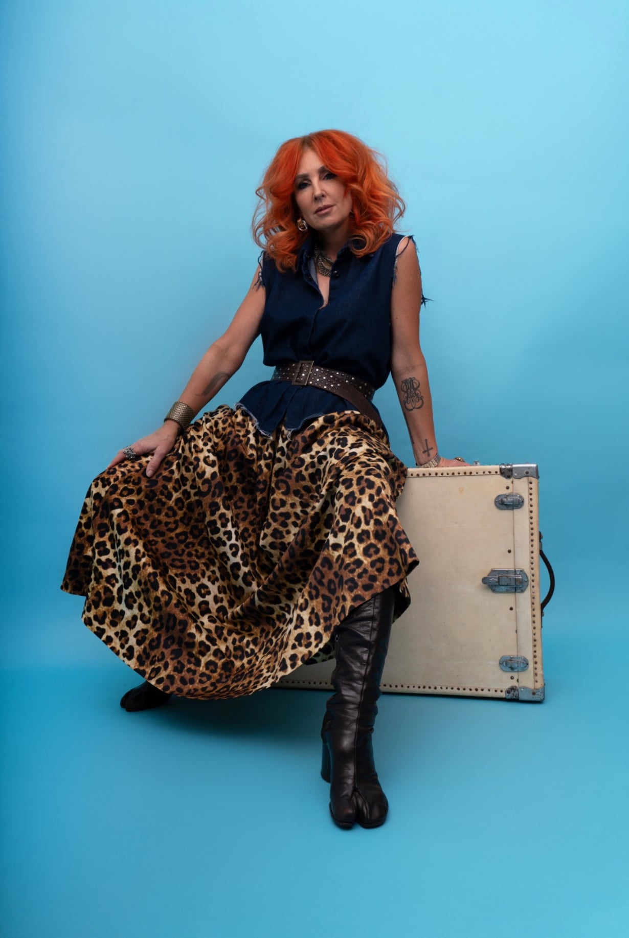 Full Skirt in Bronze Leopard