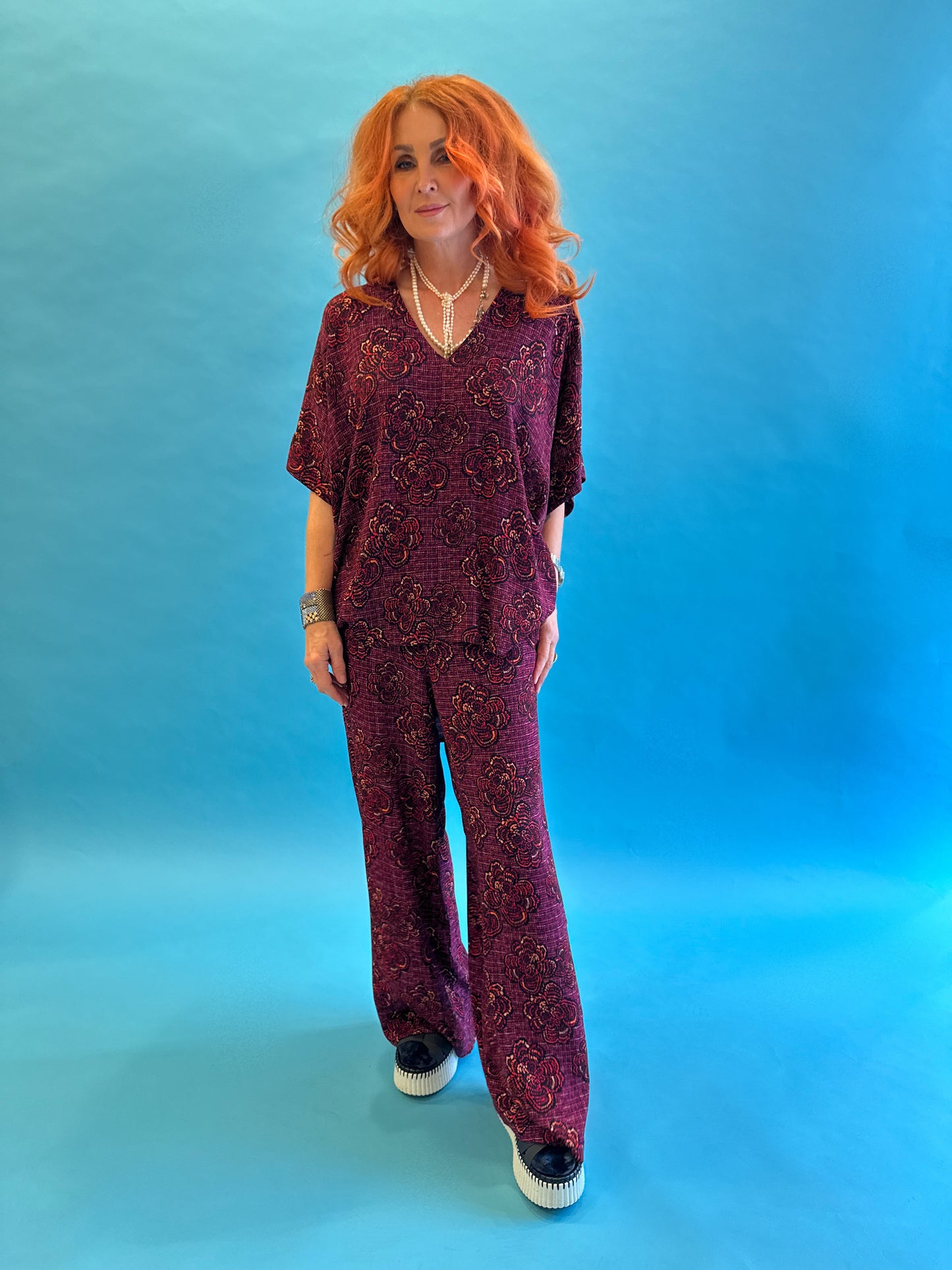 Resort Pullover in Raspberry Bouclé