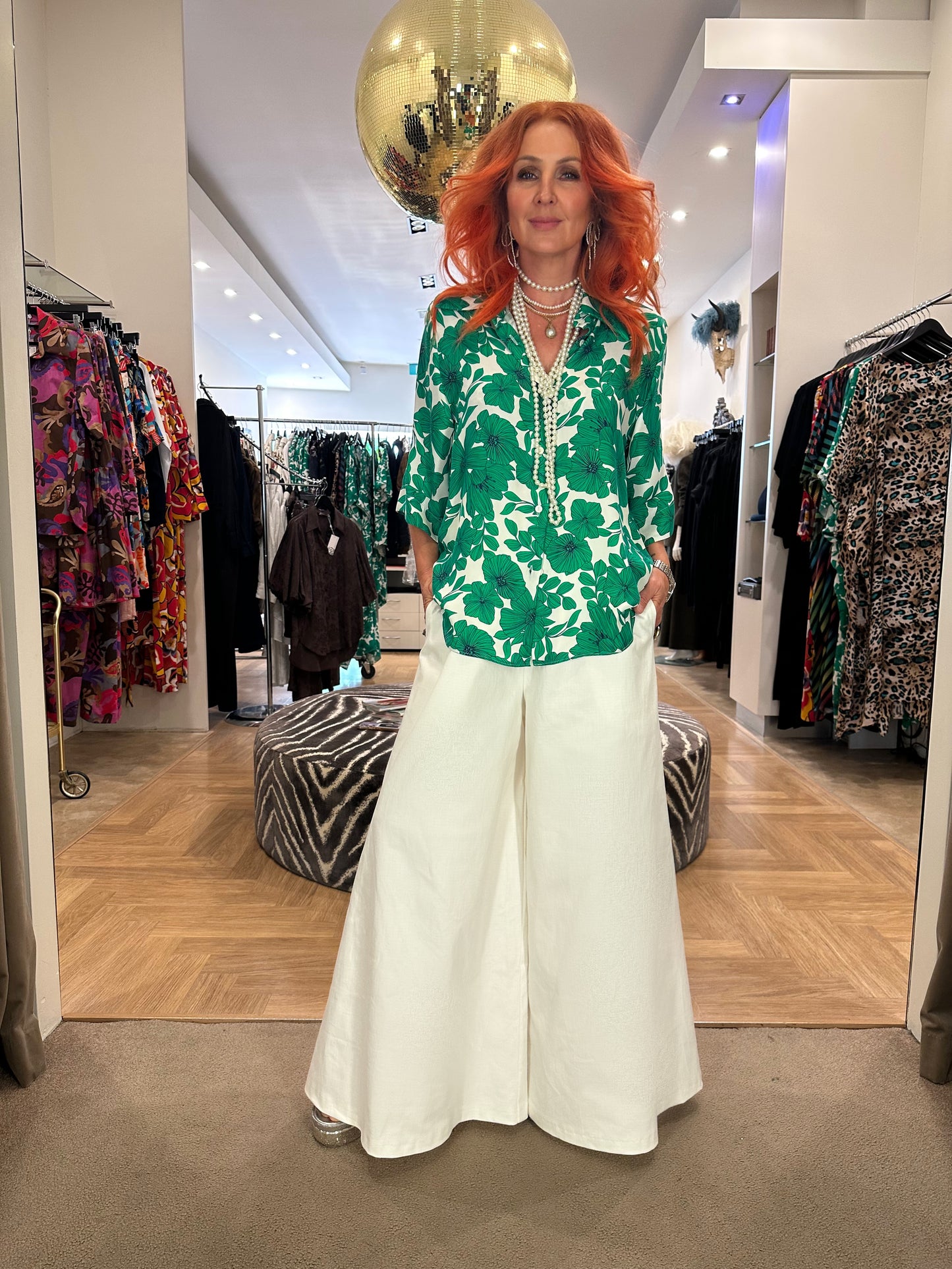 Classic Box Shirt in Emerald Bloom