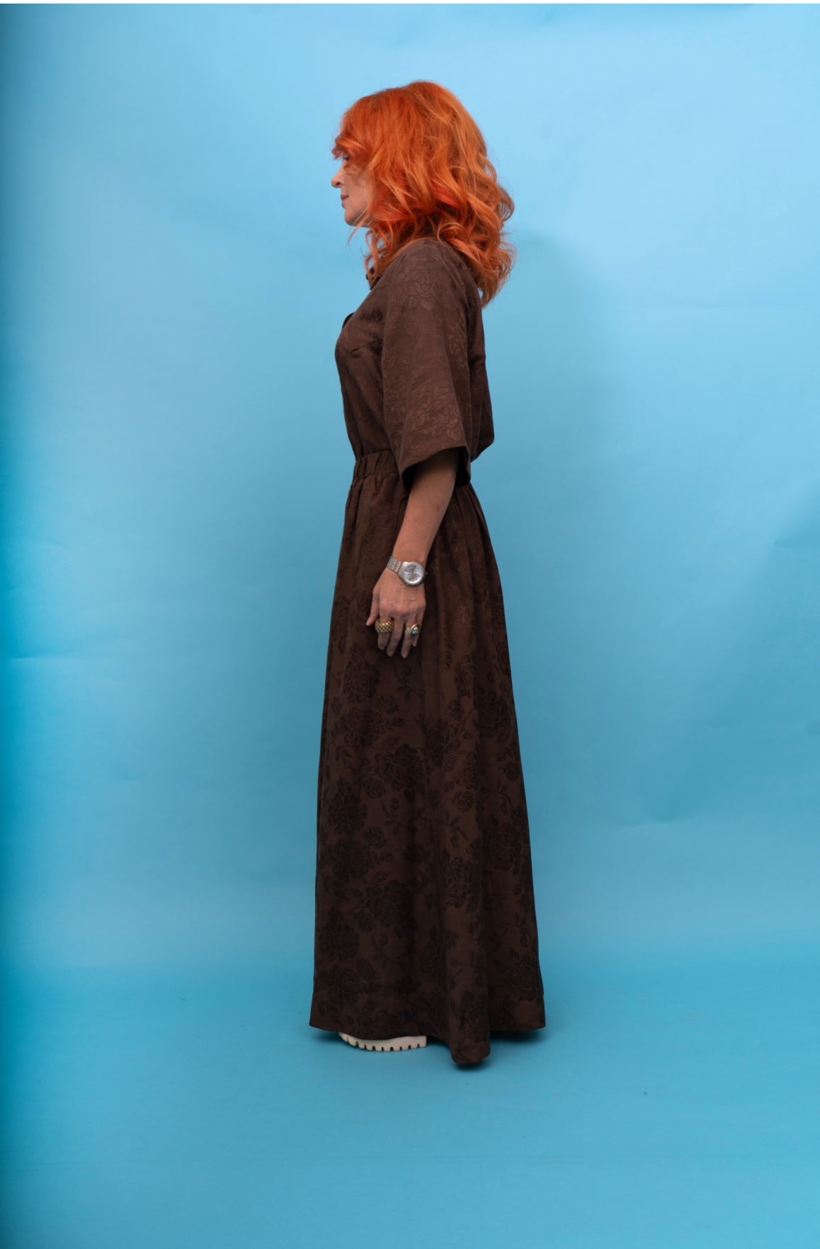 Classic Shirt in Chocolate Rosa Jacquard