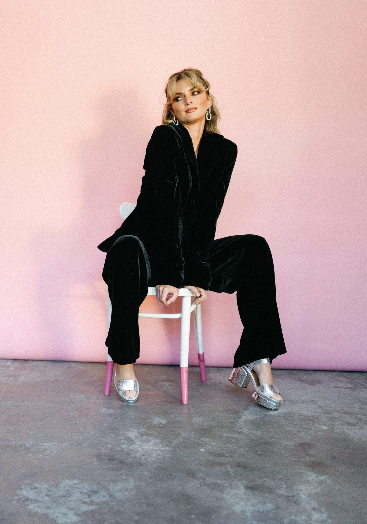 Silk Velvet Jacket in Black