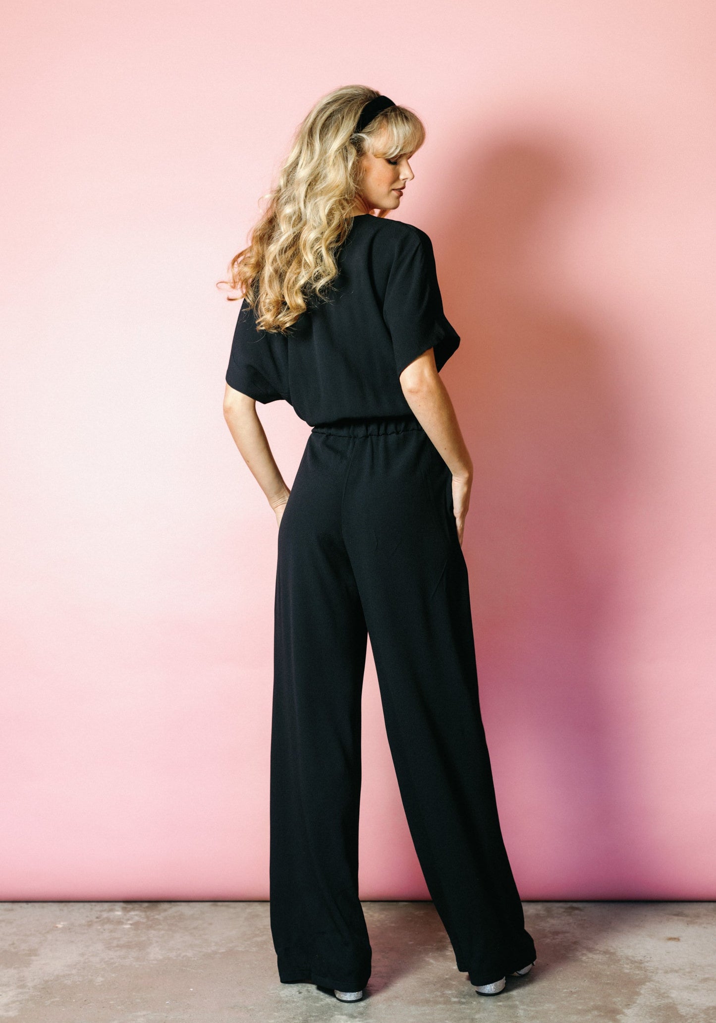 Luxe Jumpsuit in Black Crepe