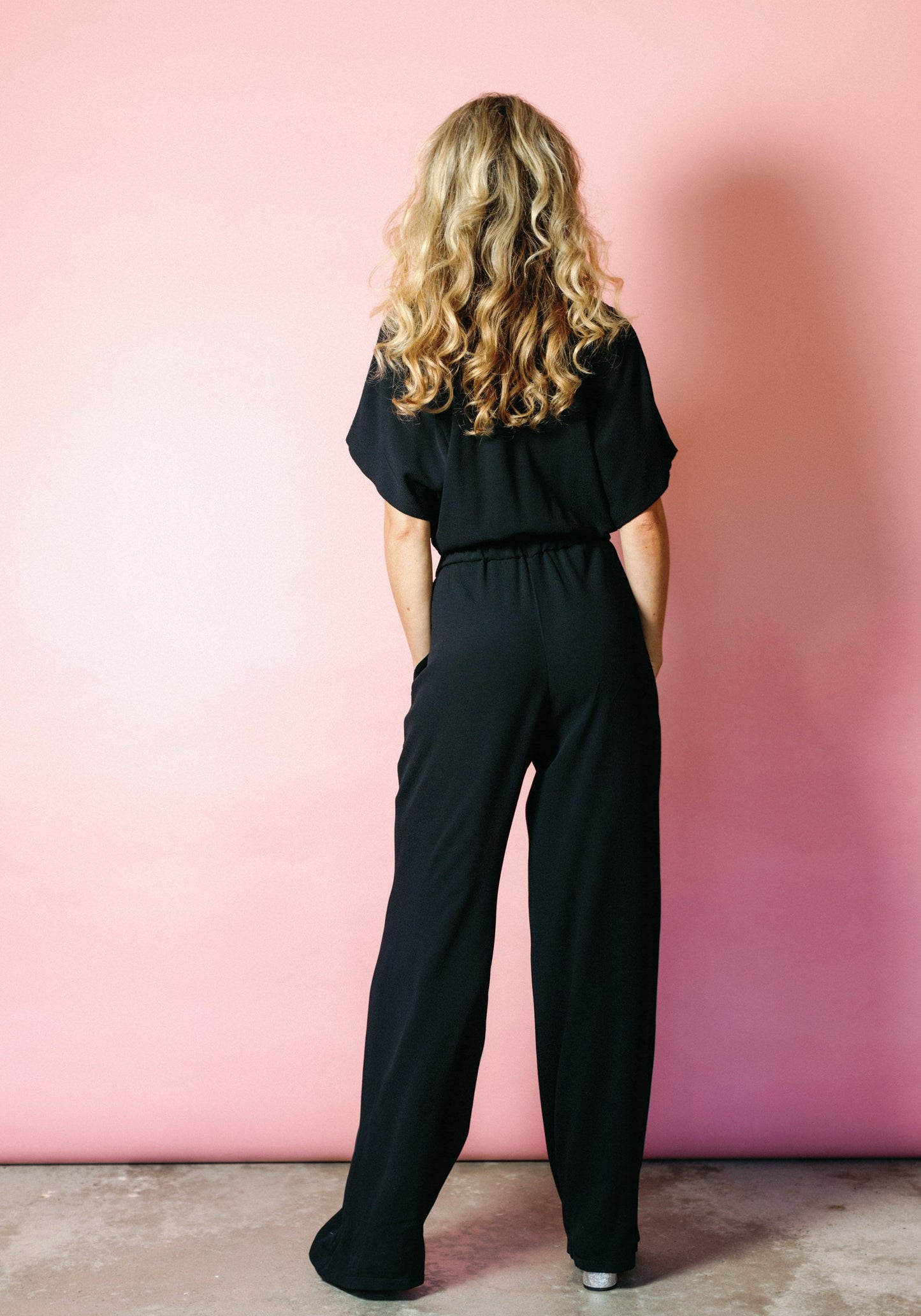 Luxe Jumpsuit in Black Crepe