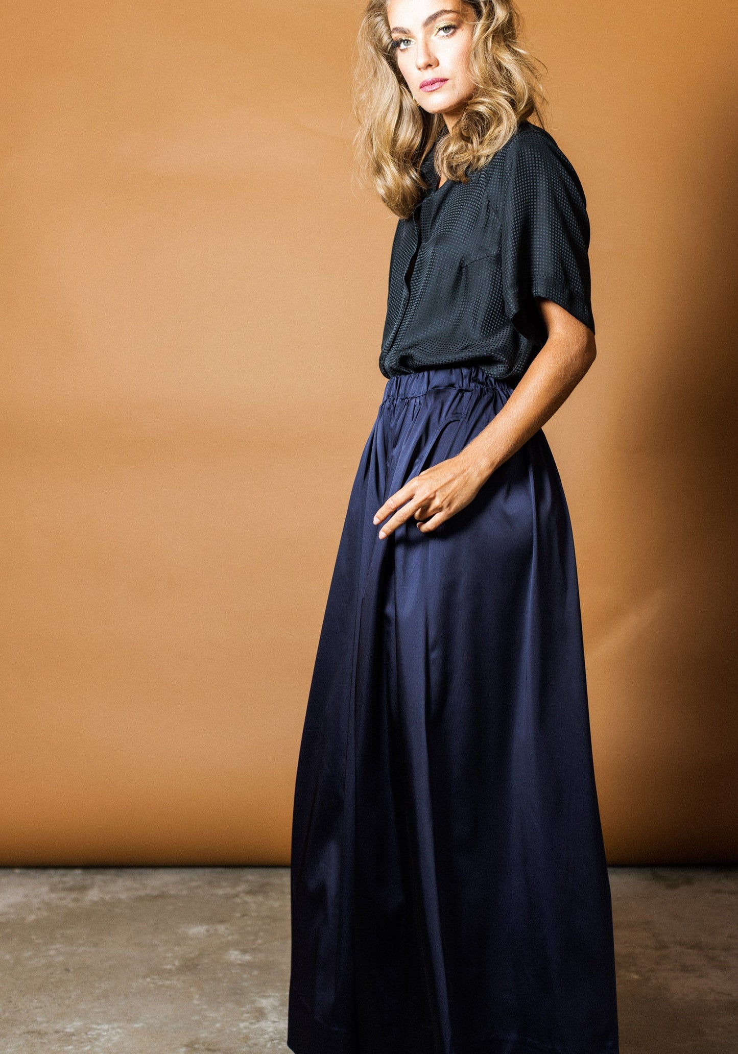 Luxe Maxi Skirt in Navy
