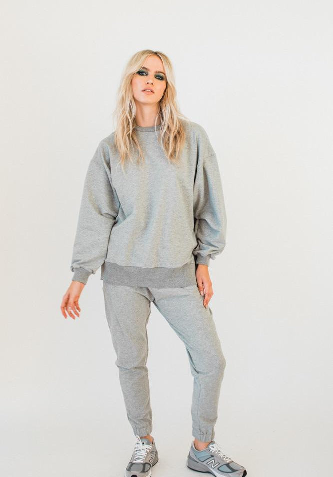 Olympia Sweat Top Grey Marle