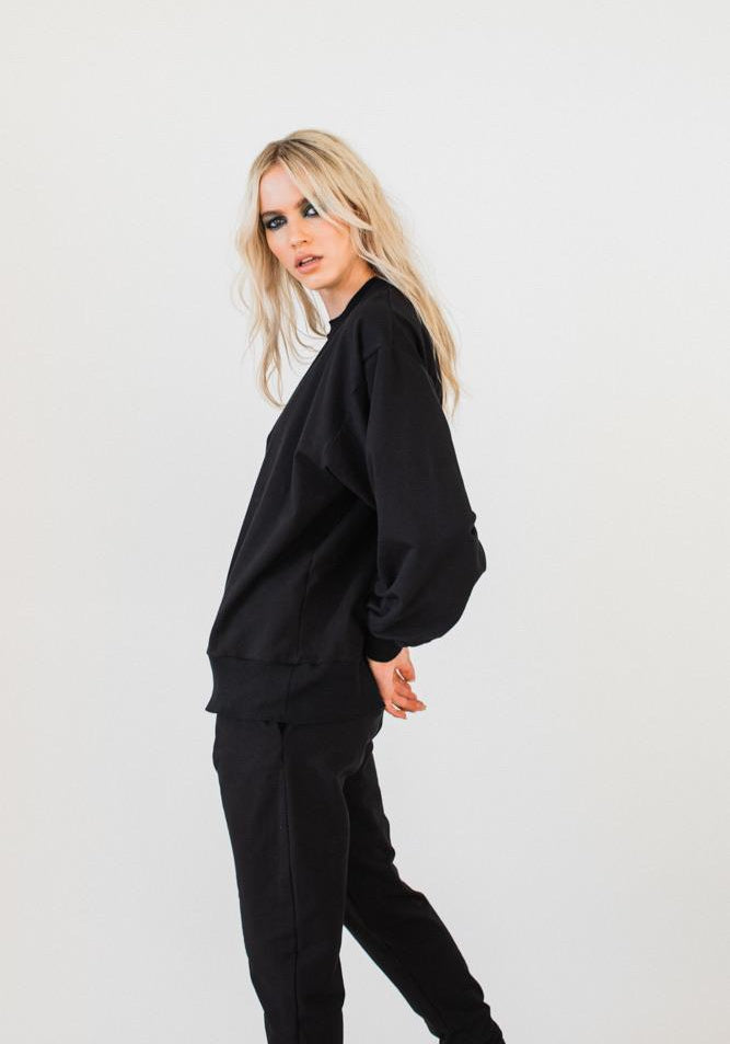Olympia Sweat Top Black