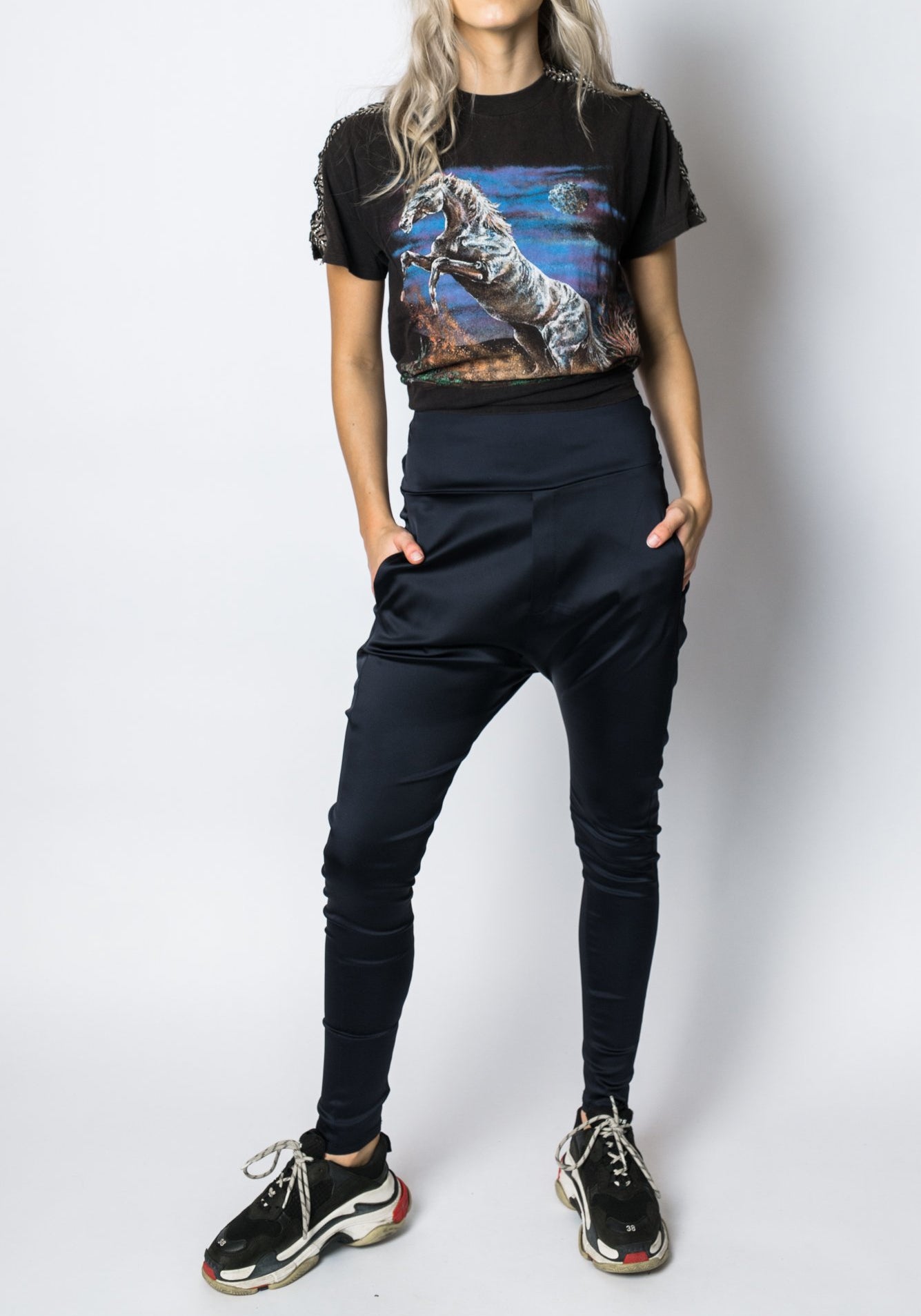 Luxe Highrise Trainer Navy