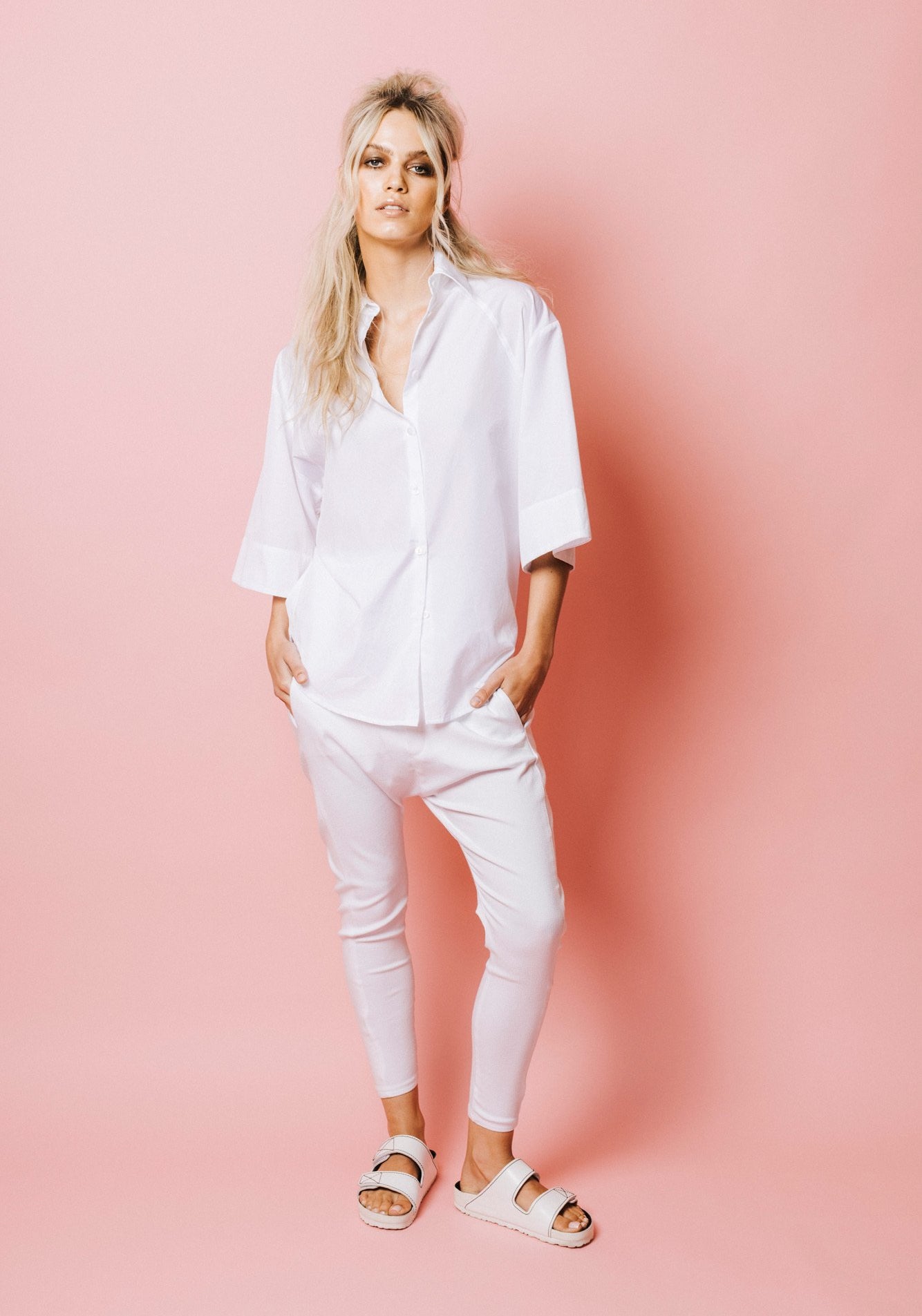 Cuffed Shirt in White