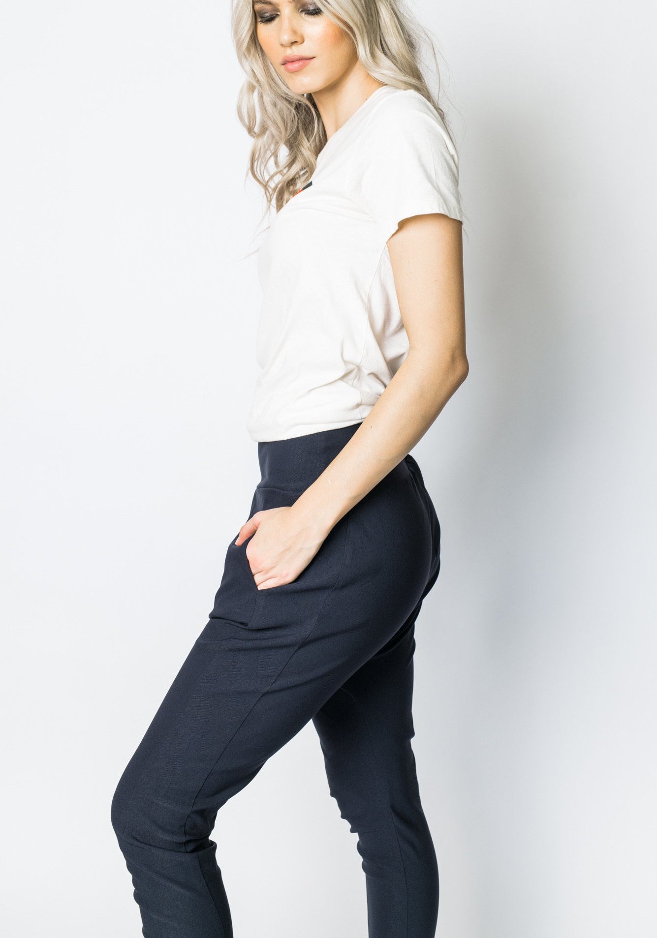 Twill Highrise Trainer Navy