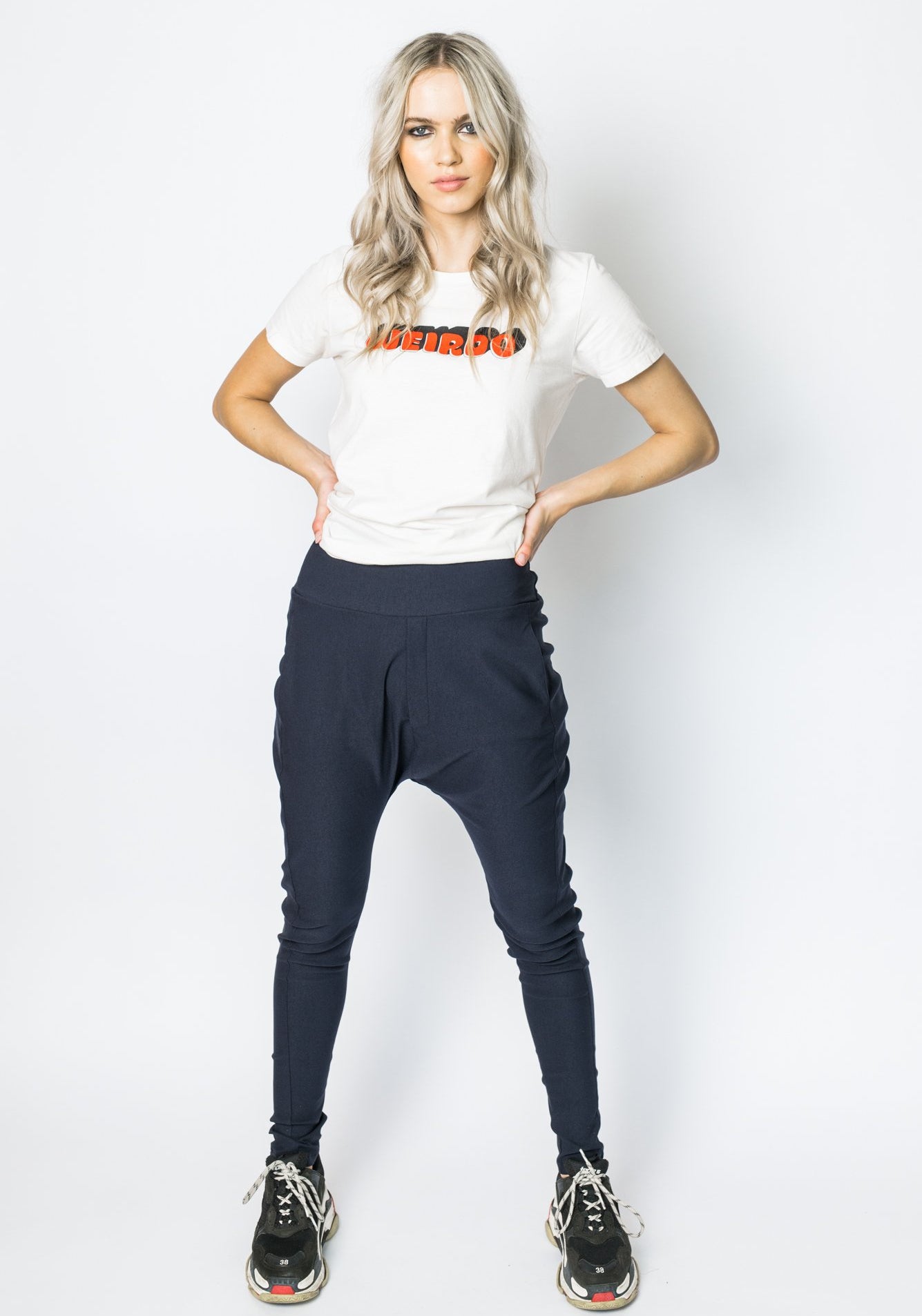 Twill Highrise Trainer Navy