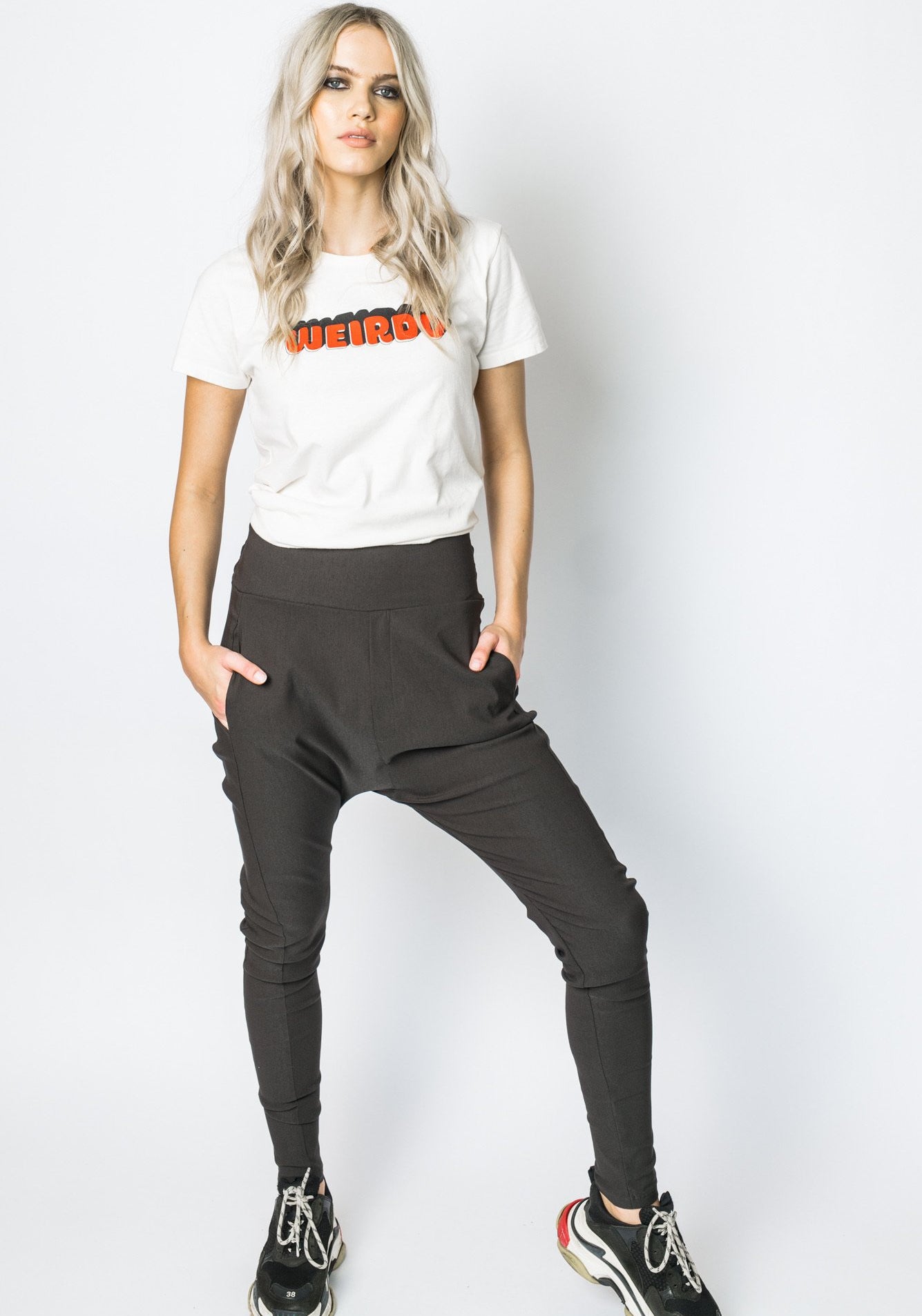 Twill Highrise Trainer Khaki