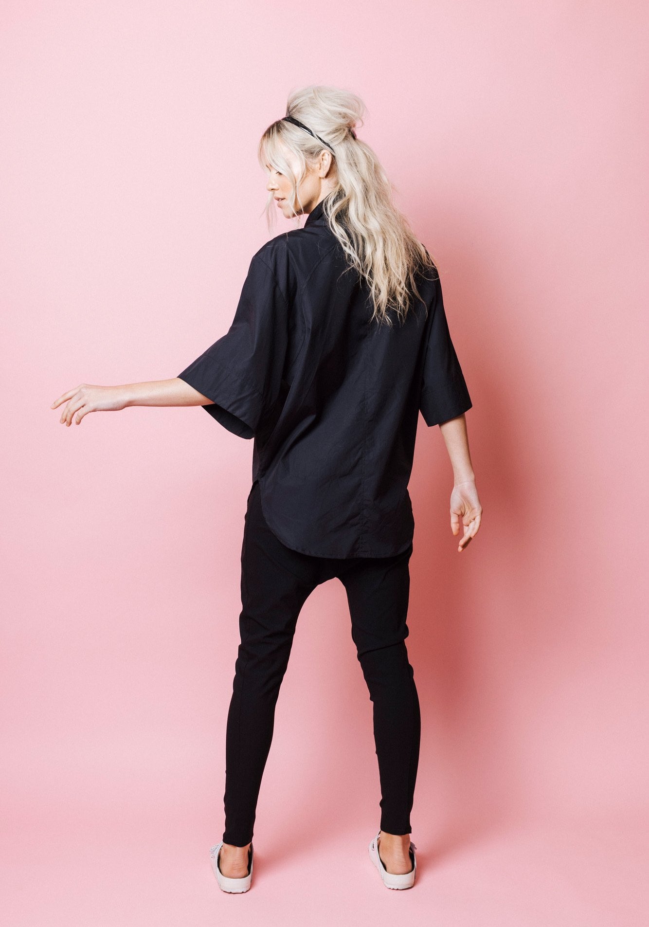 Cuffed Shirt in Black