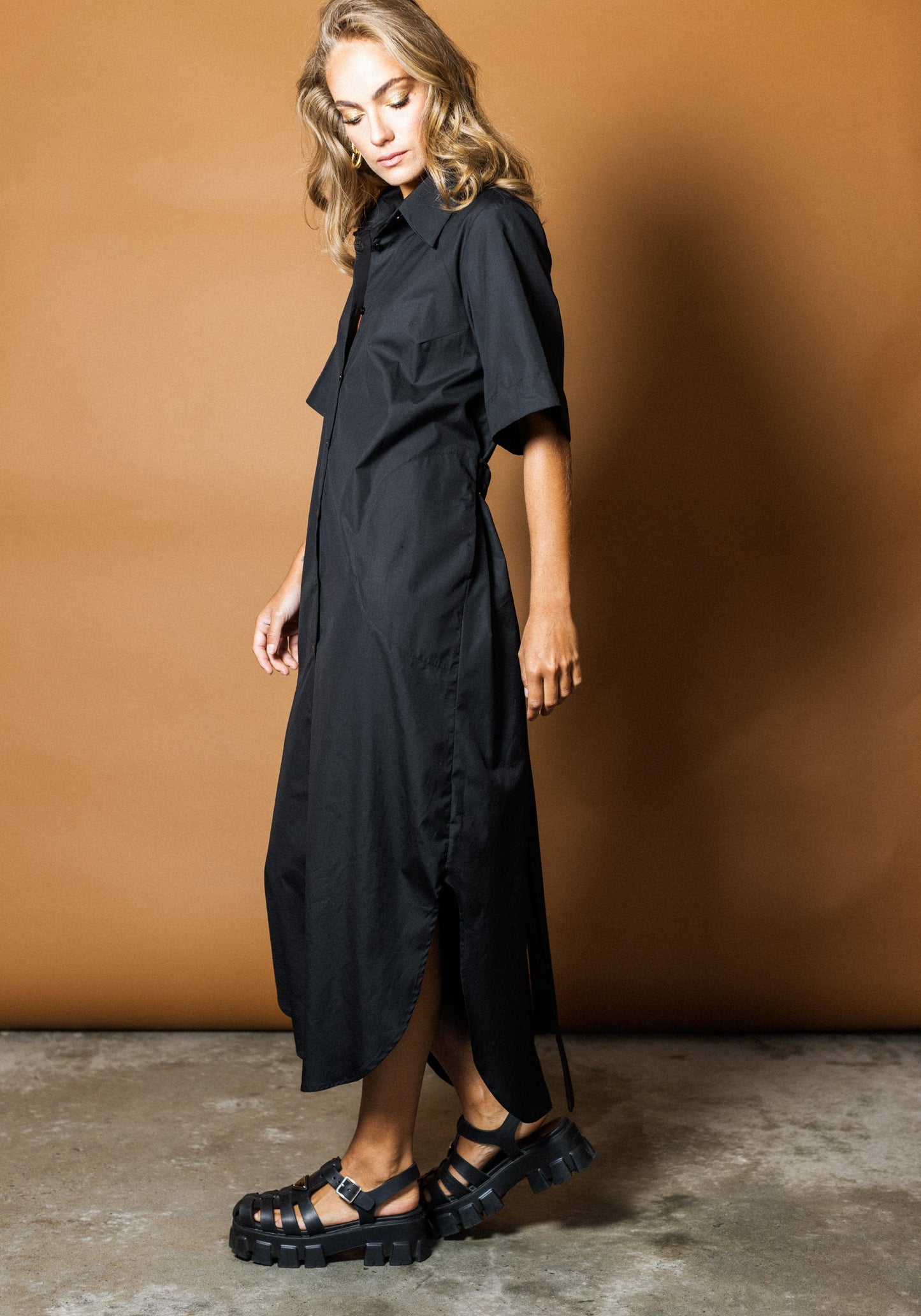 Resort Shirtdress in Black