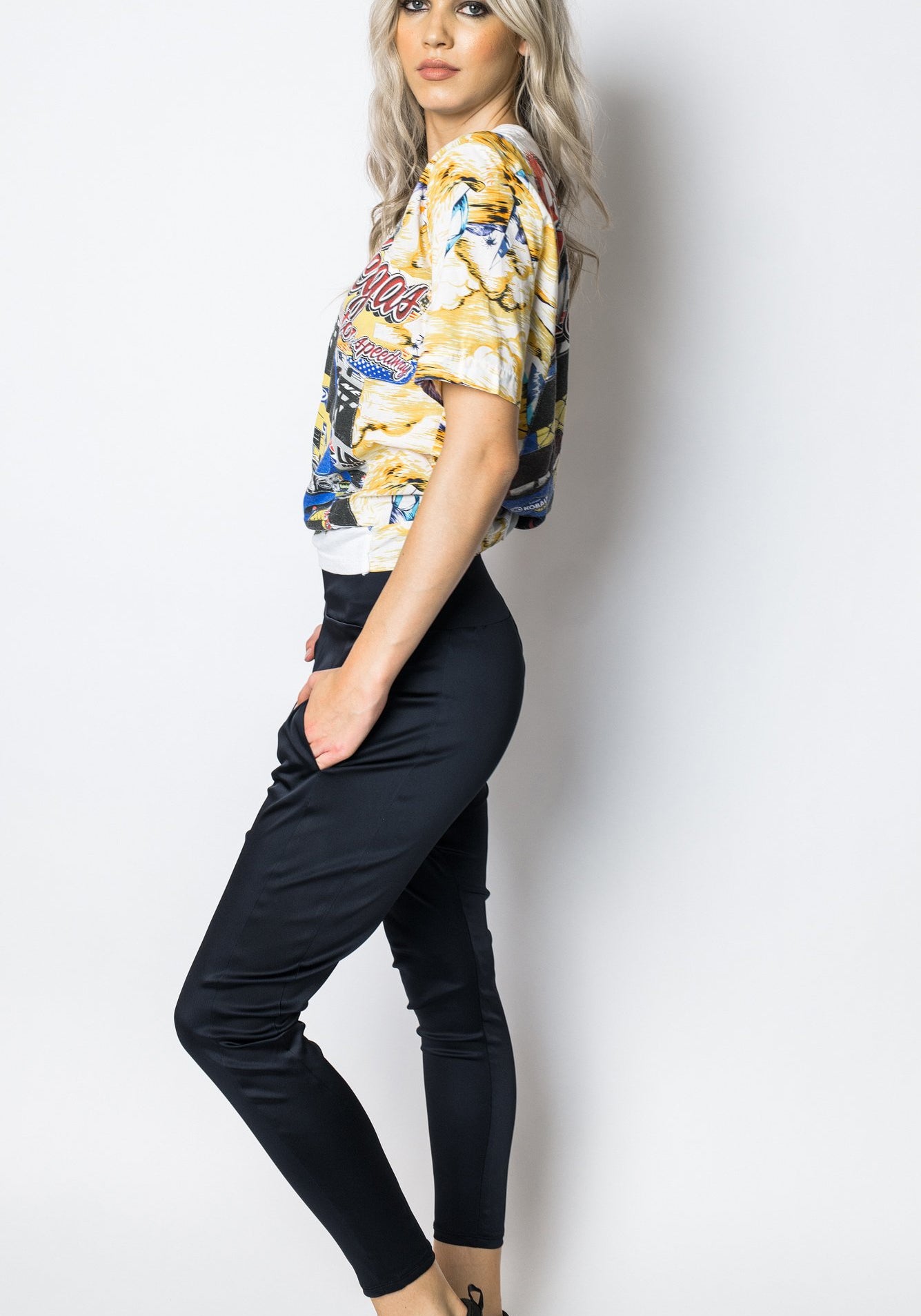 Luxe Highrise Cropped Pant Navy