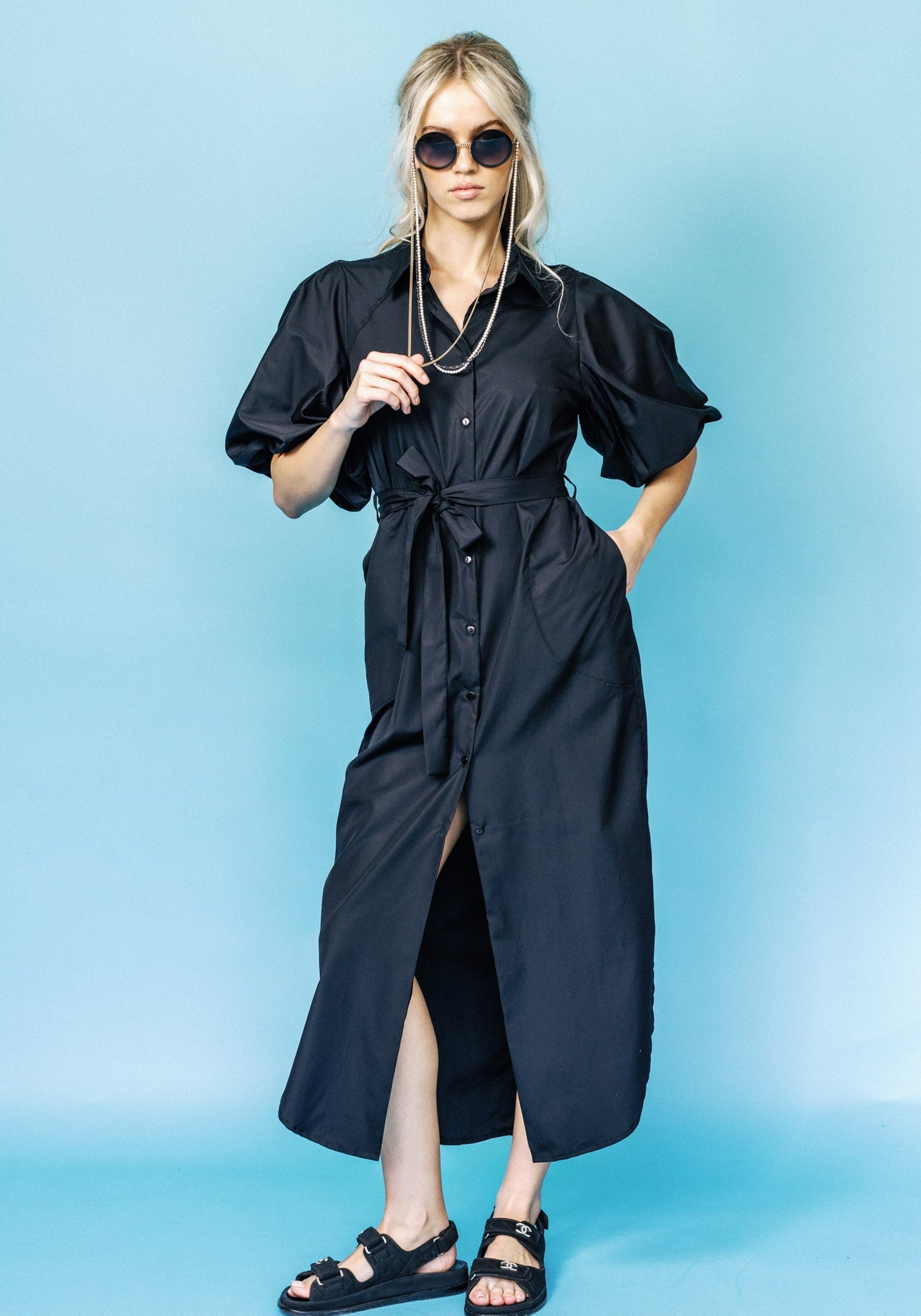 Dolly Shirtdress in Black