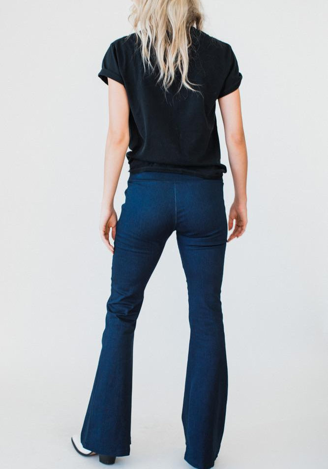  LOAMD Flare Jeans Women Summer Stretch Side Button