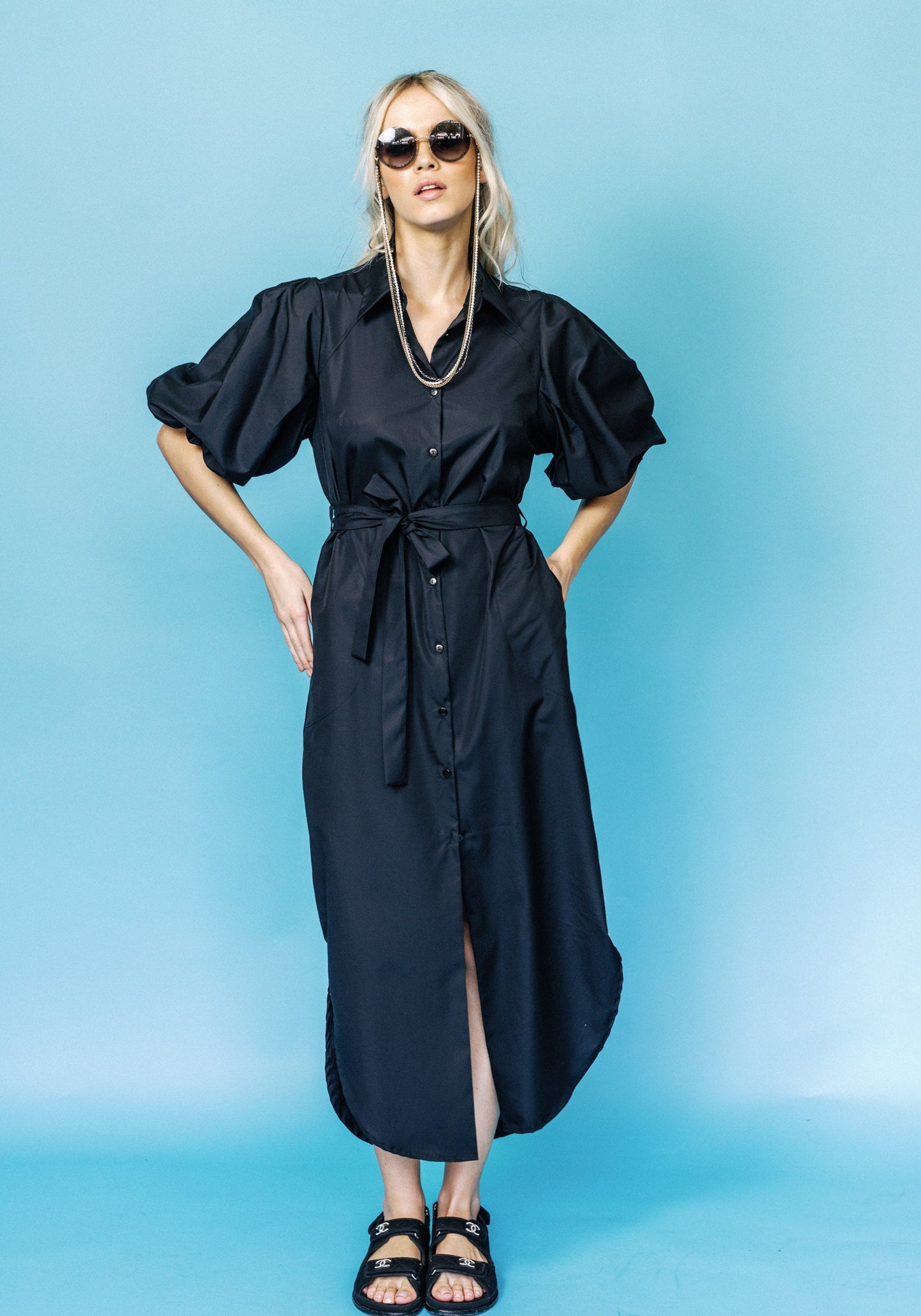 Dolly Shirtdress in Black
