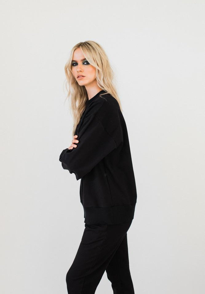 Olympia Sweat Top Black
