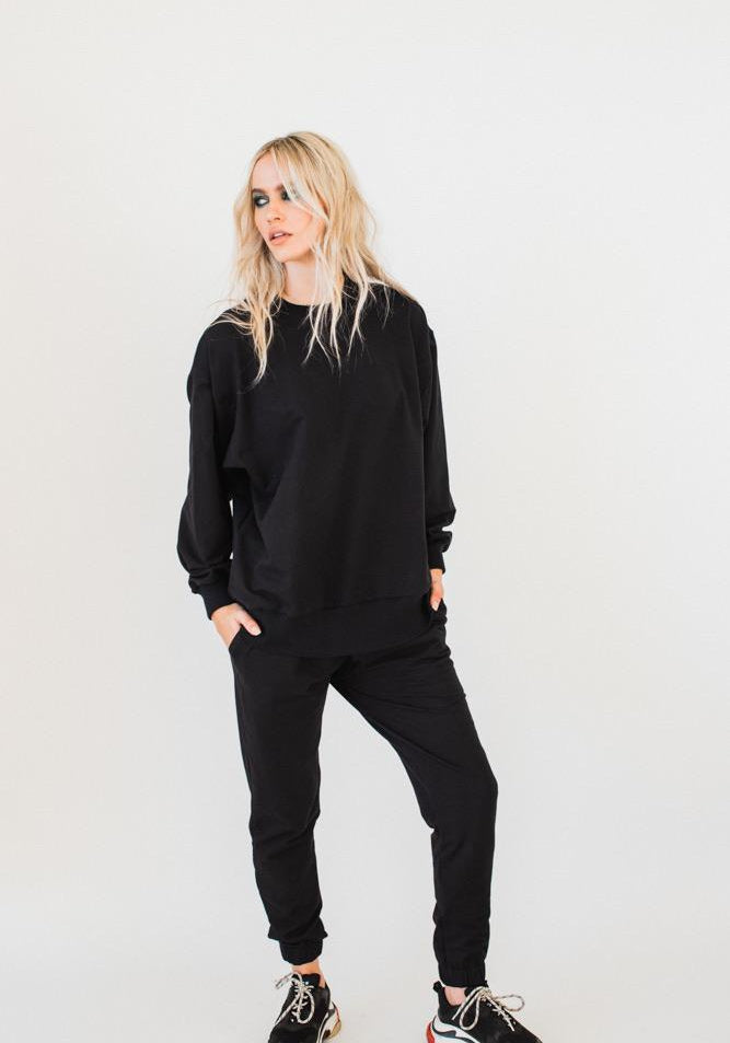 Olympia Sweat Top Black
