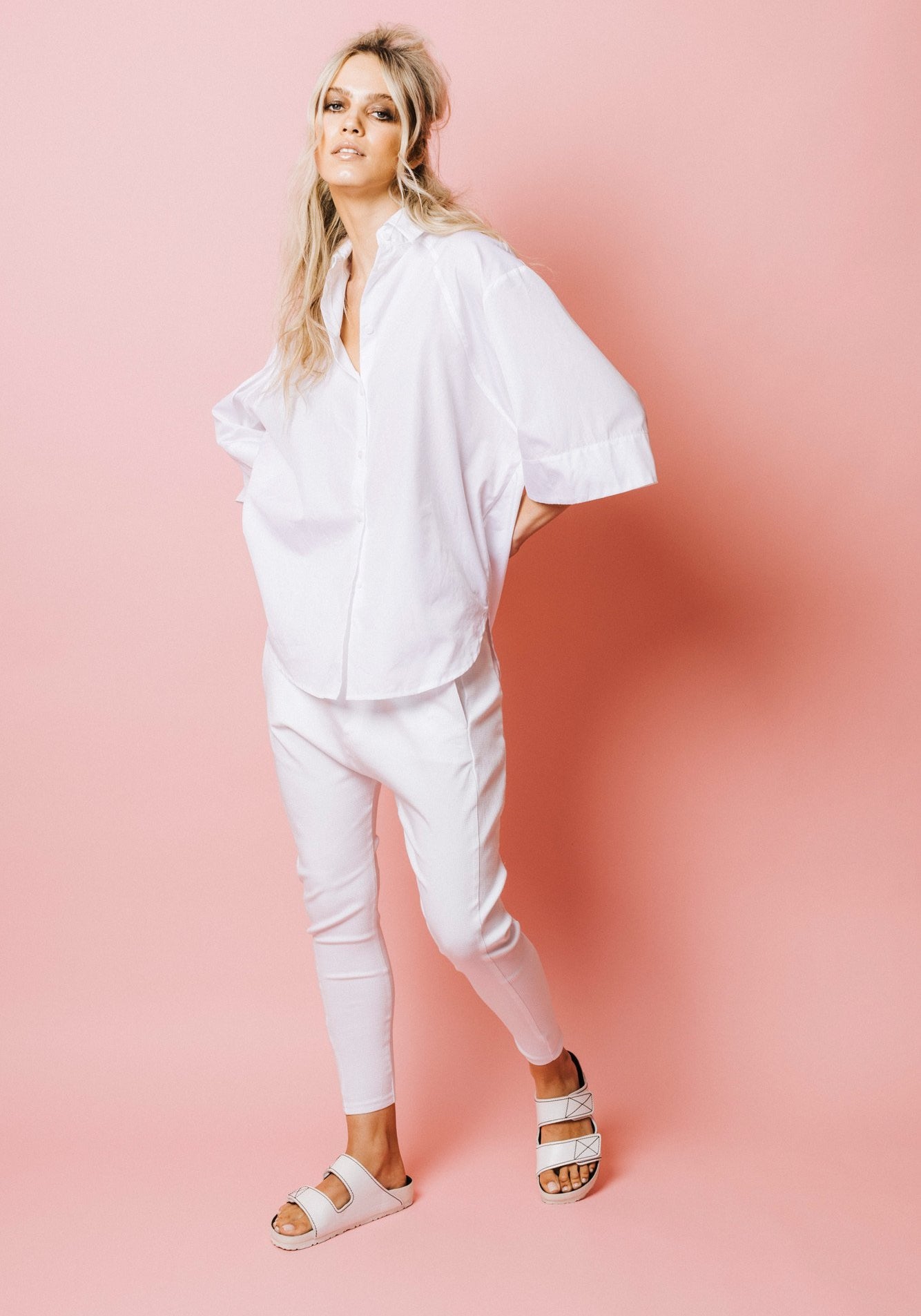 Cuffed Shirt in White