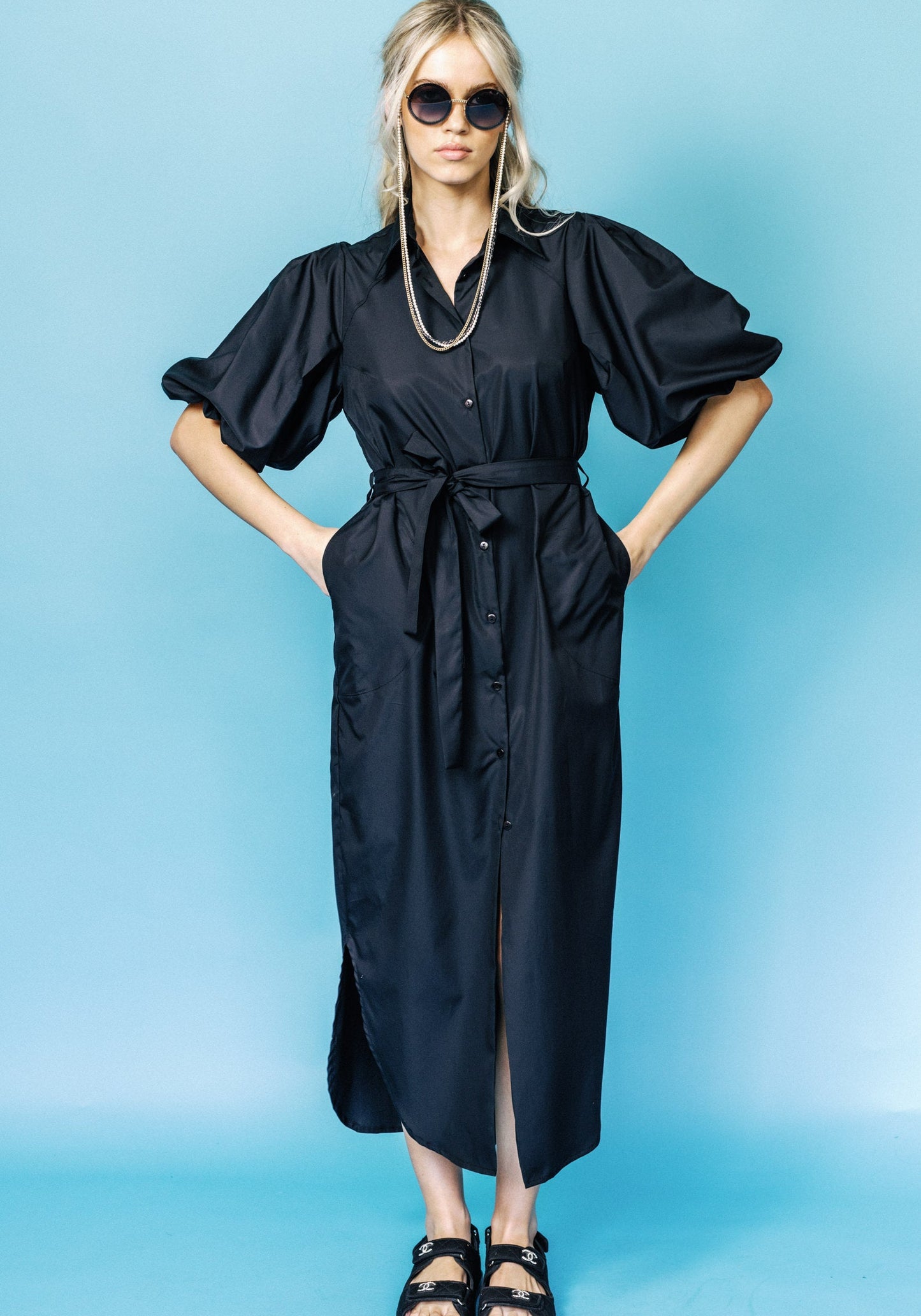 Dolly Shirtdress in Black