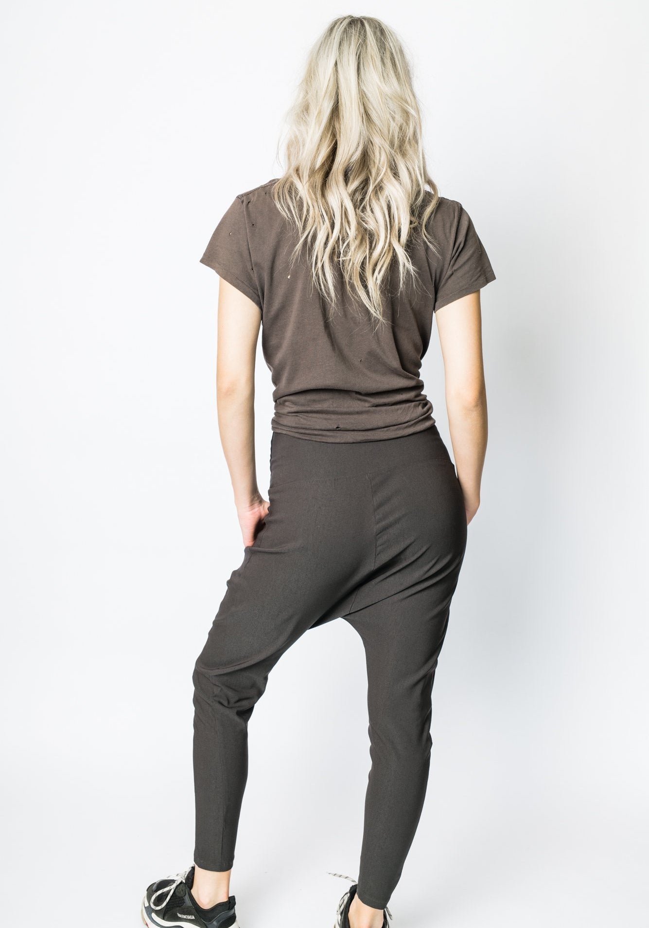 Twill Highrise Cropped Pant Khaki
