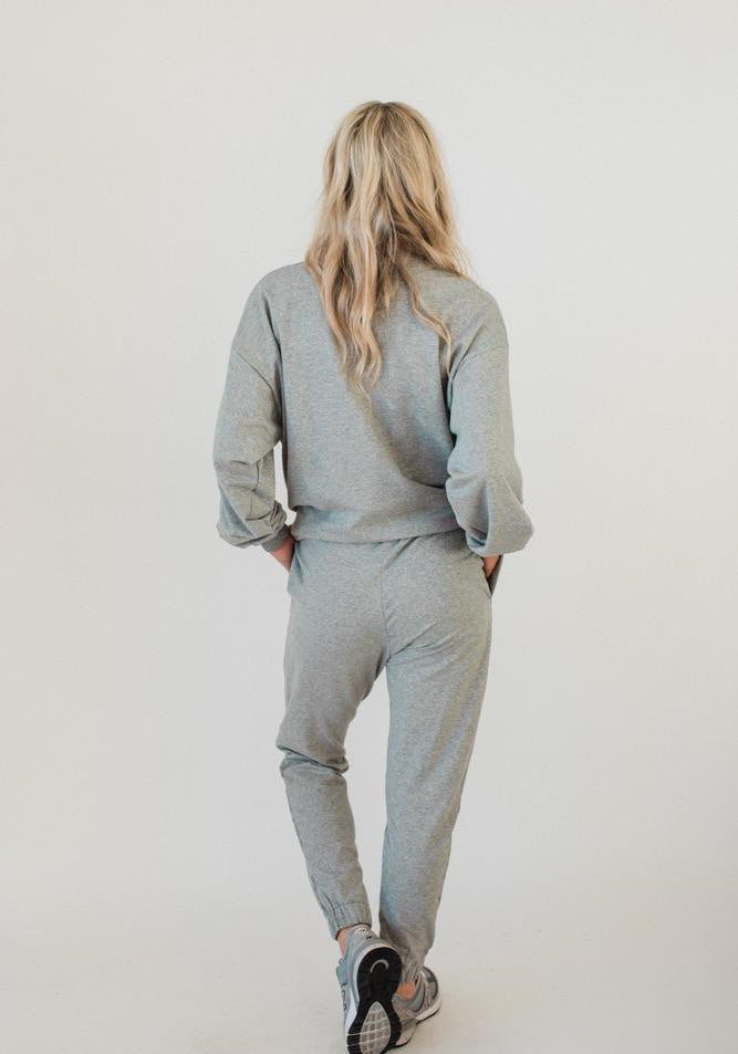 Olympia Sweat Top Grey Marle