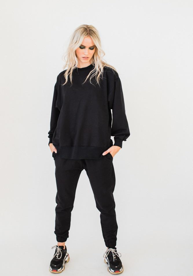 Olympia Sweat Top Black