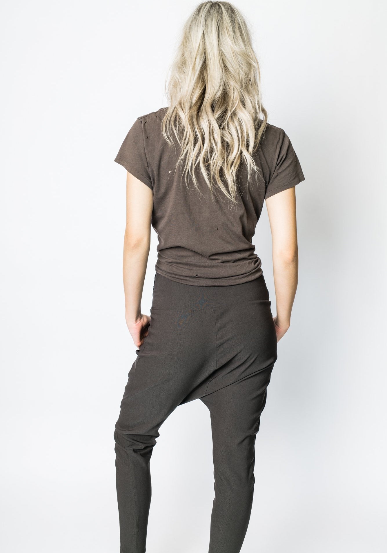 Twill Highrise Cropped Pant Khaki