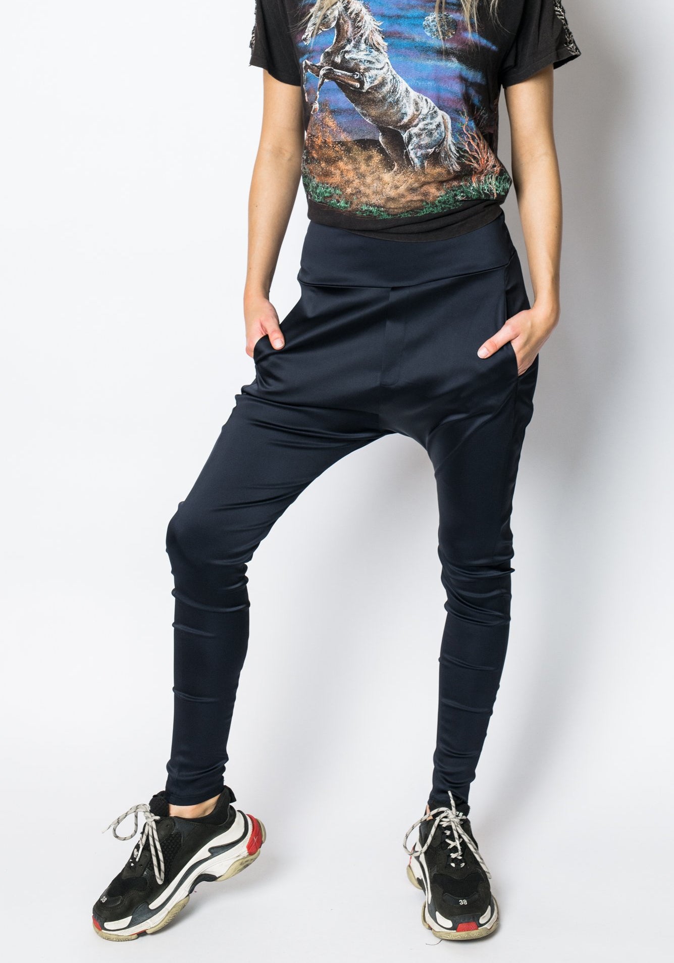 Luxe Highrise Trainer Navy