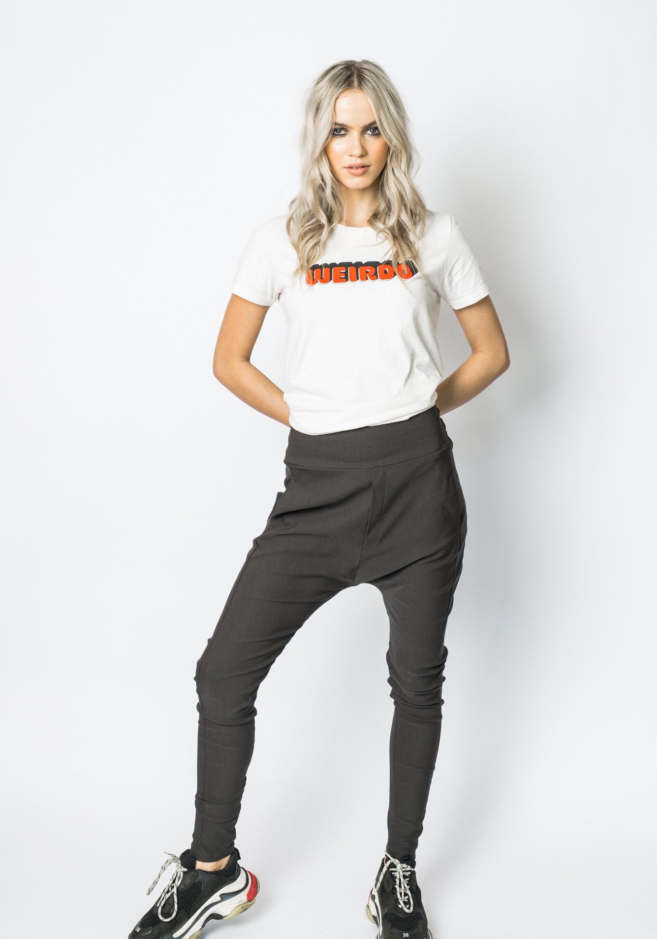 Twill Highrise Trainer Khaki
