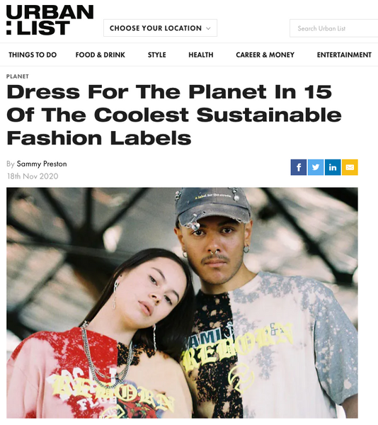 Urban List Feature: 15 Of The Coolest Sustainable Fashion Labels