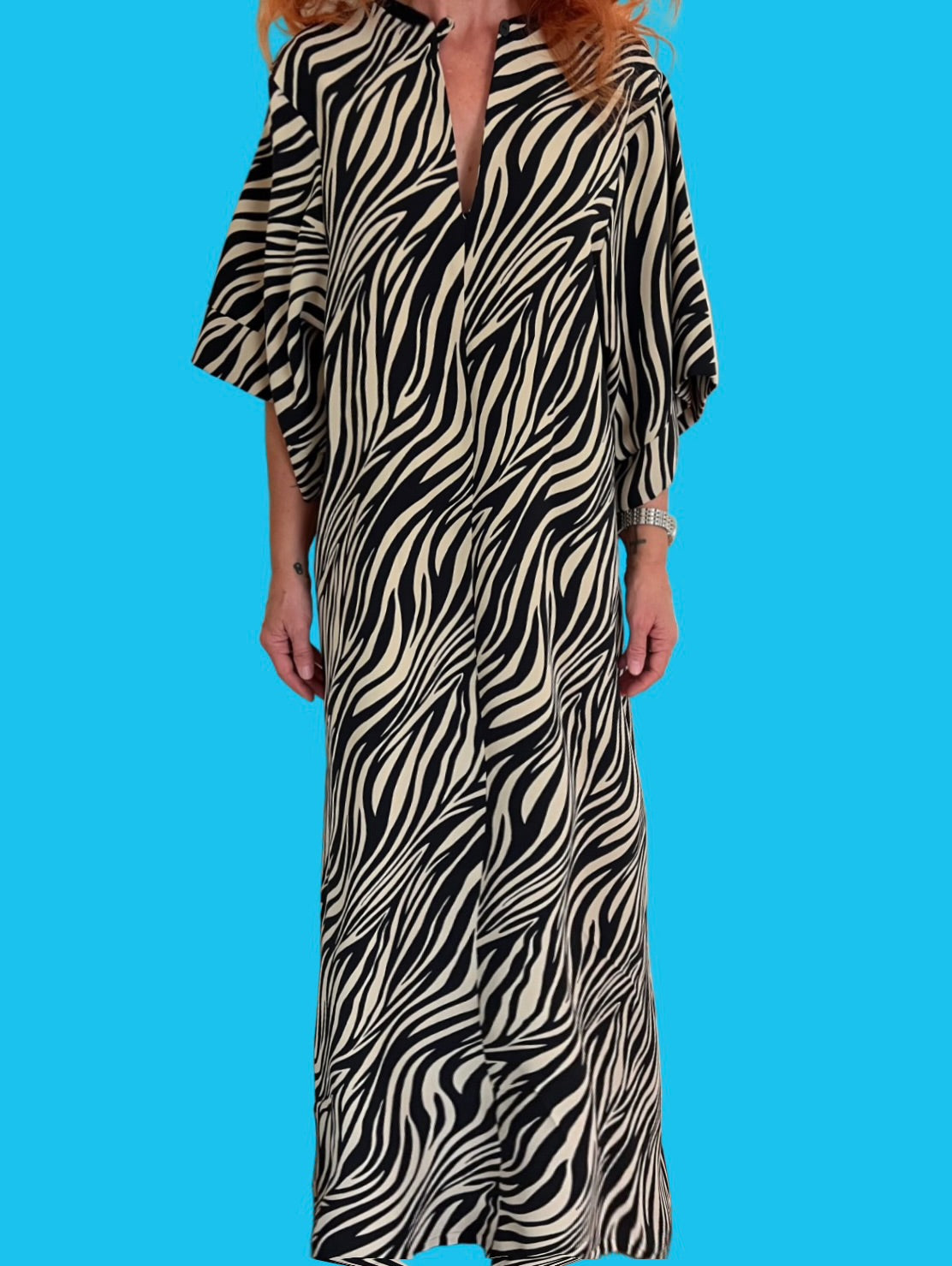 Kimono Sleeve Dress in Zebra